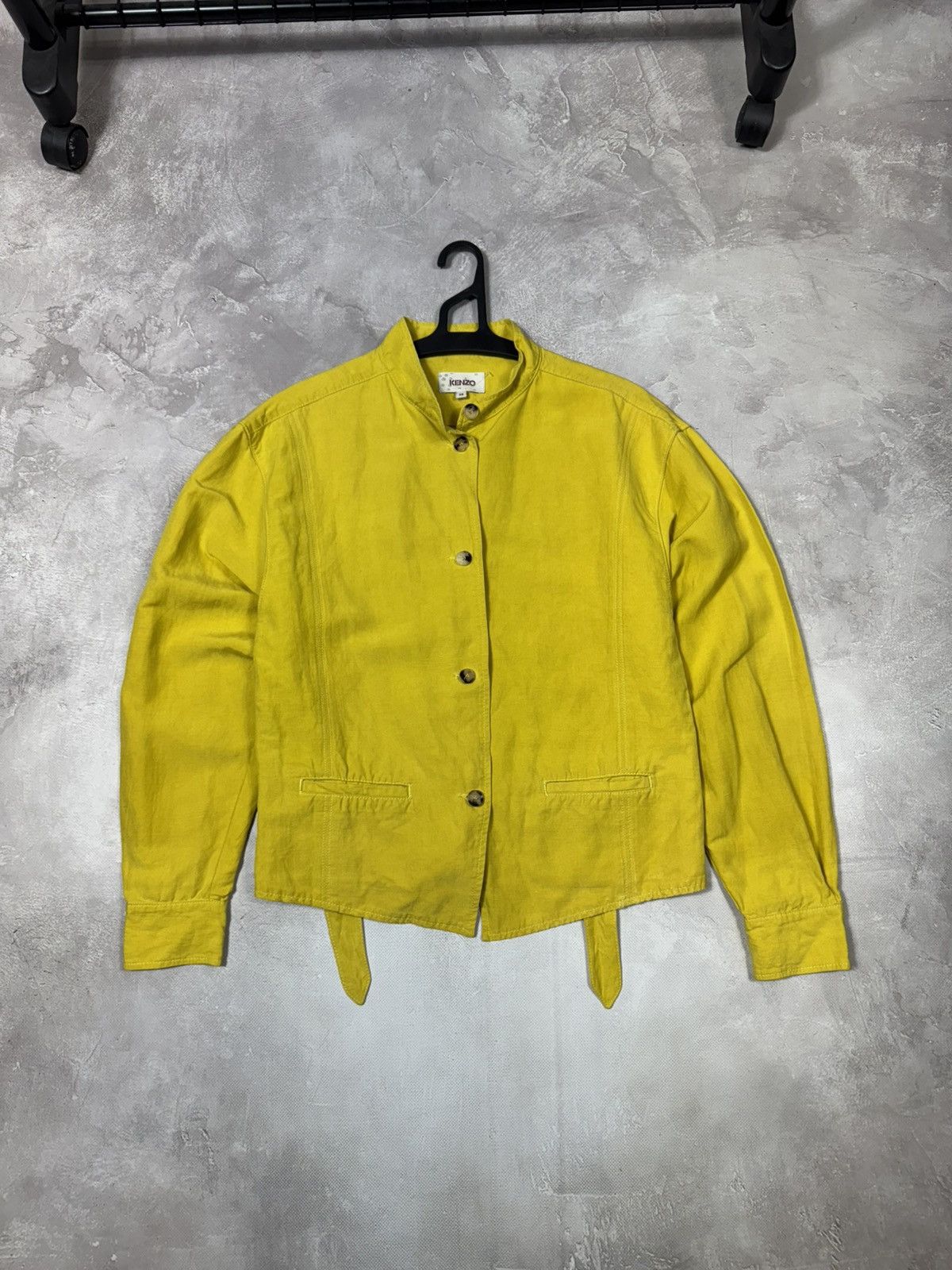Kenzo Kenzo Woman's Linen Set Jacket &Cropped Capri Pants Yellow Size XS / US 0-2 / IT 36-38 - 2 Thumbnail