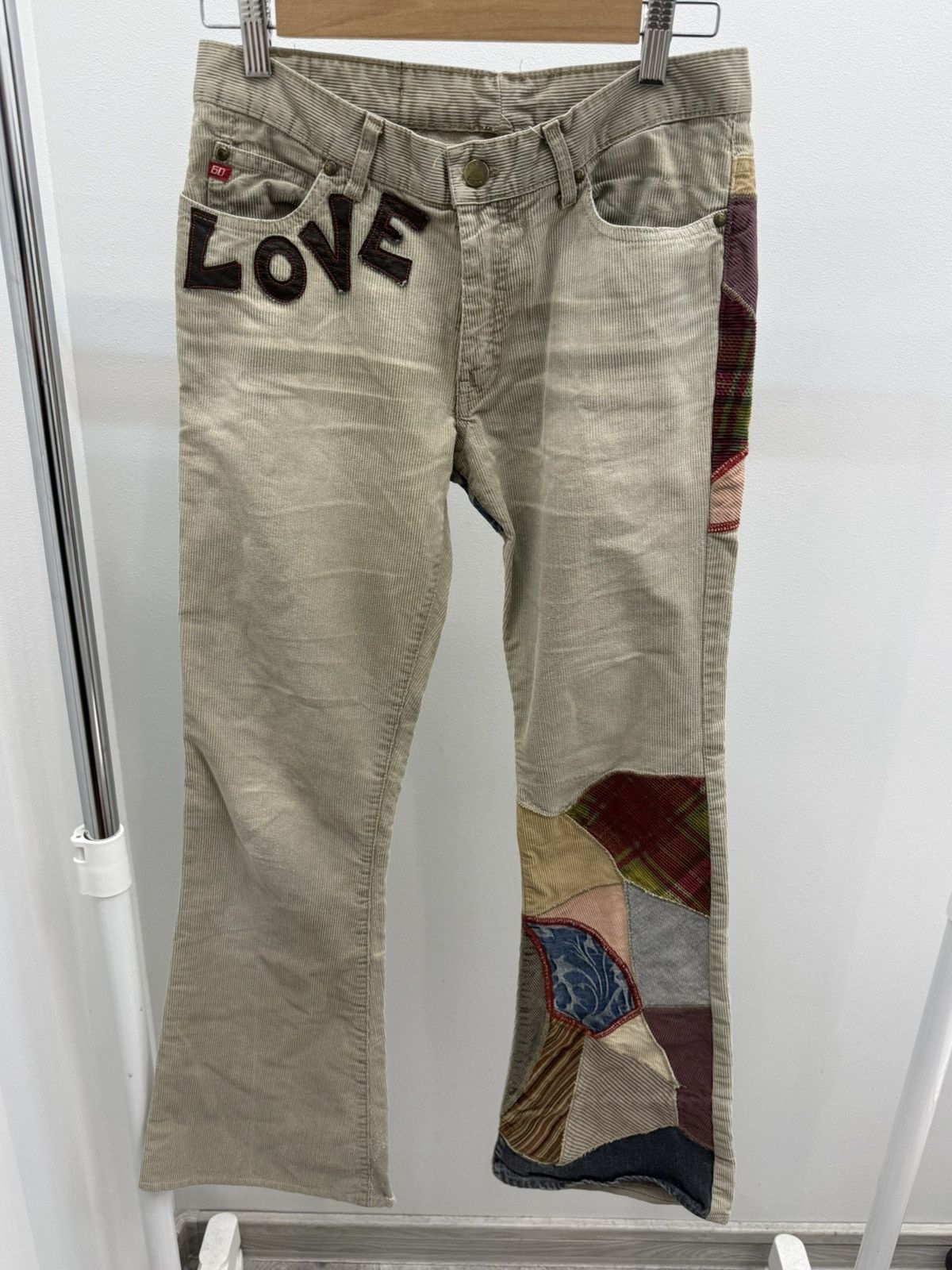 Miss Sixty Miss Sixty Flare Patchwork Corduroy Jeans Pants Size 27" / US 4 / IT 40 - 1 Thumbnail