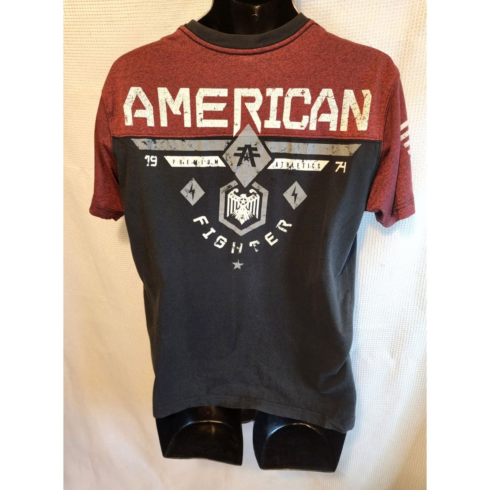 Vintage VINTAGE American Fighter Shirt Mens M Red Men Size Big Logo Double Sided Short Sleeve Size US M / EU 48-50 / 2 - 4 Thumbnail