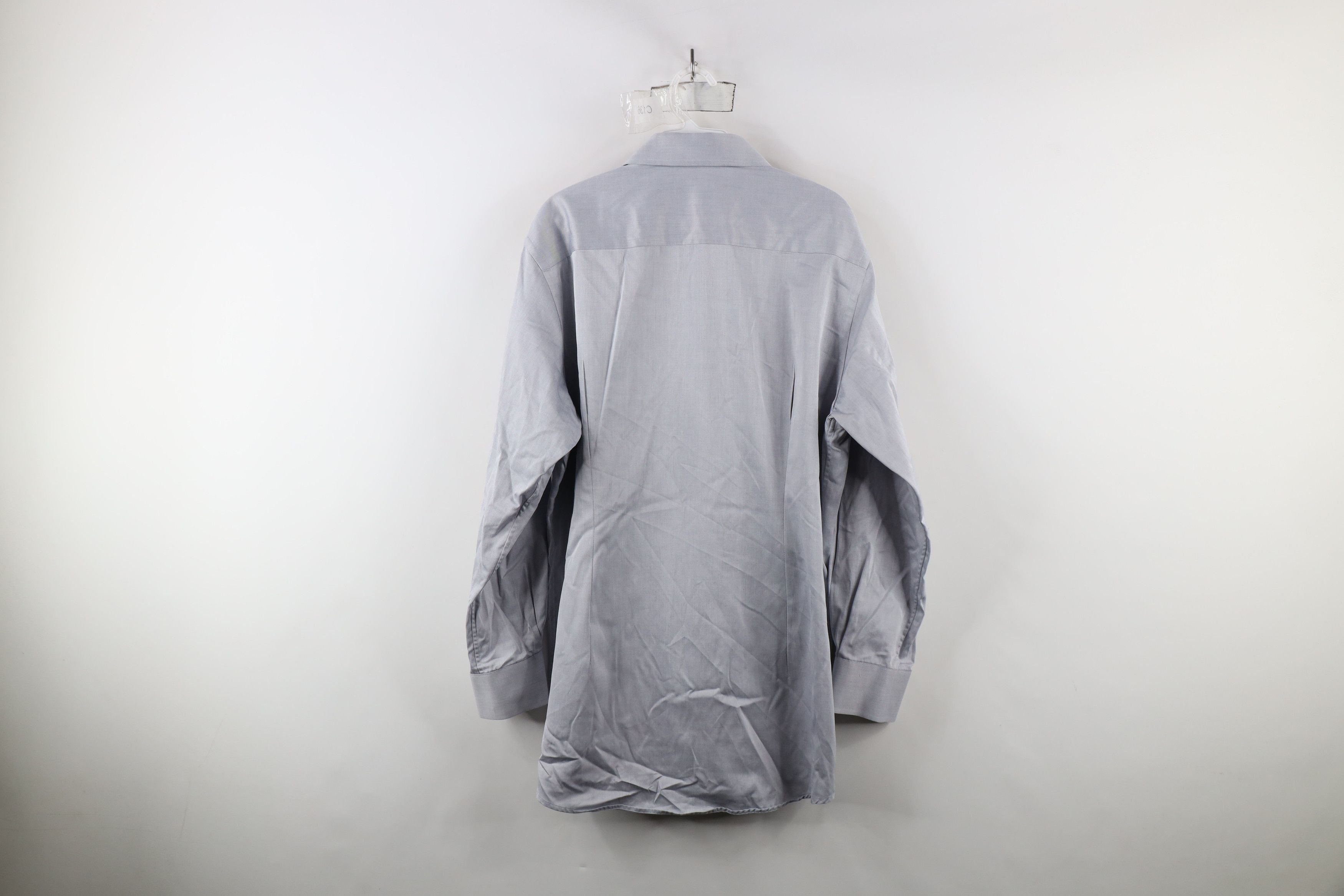 Eton × Vintage Eton Contemporary Chambray Collared Button Dress Shirt Gray Size US XL / EU 56 / 4 - 12 Thumbnail