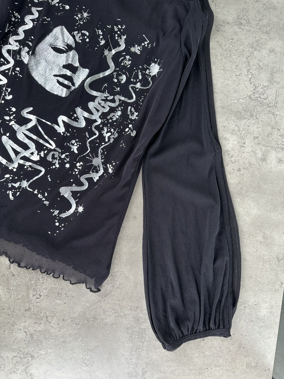 Japanese Brand Vintage Mesh Printed Long Sleeve Size S / US 4 / IT 40 - 6 Thumbnail