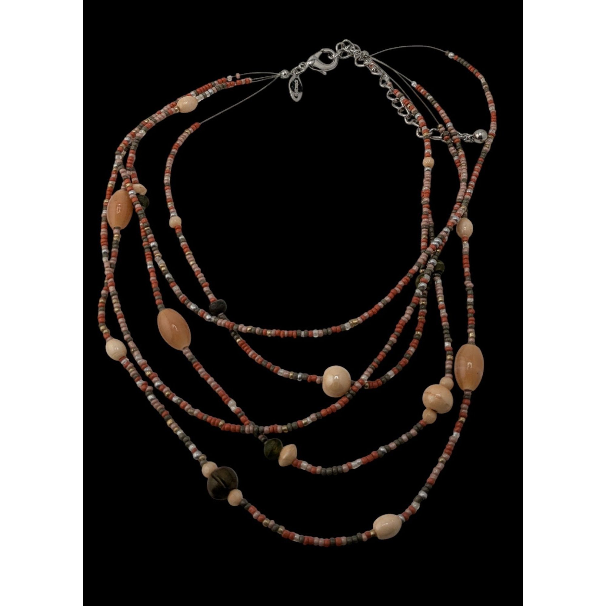 Chicos Chicos Vintage Earth Tone Multistrand Beaded Necklace Size ONE SIZE - 3 Thumbnail