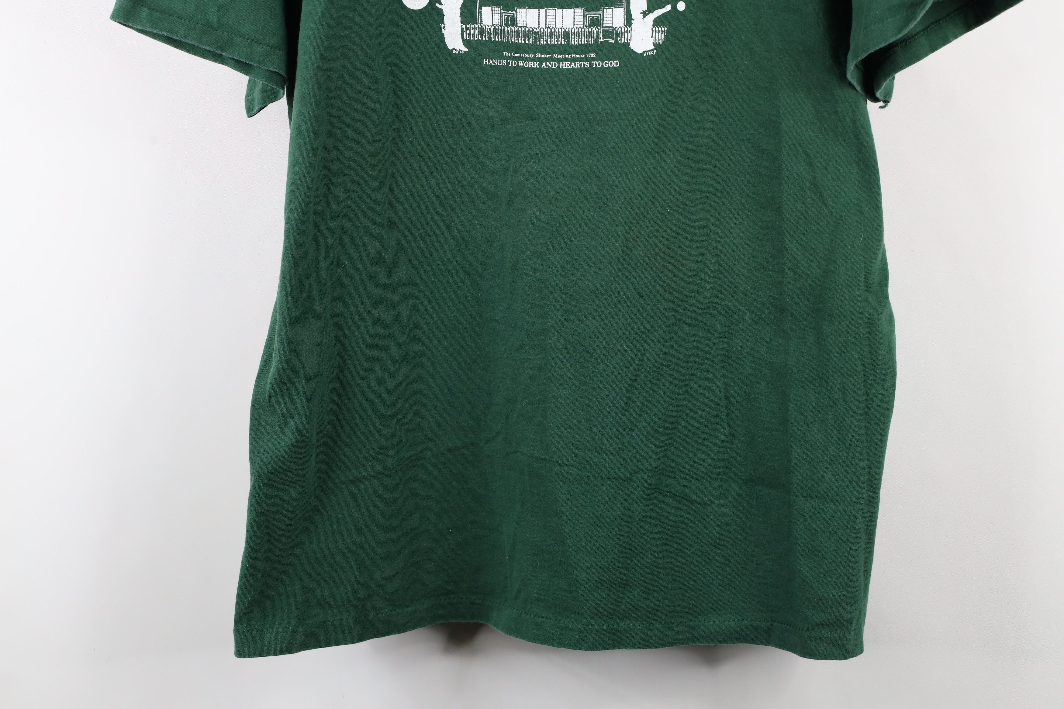 Vintage Vintage 90s Spell Canterbury New Hampshire T-Shirt Green USA Size US XL / EU 56 / 4 - 3 Thumbnail