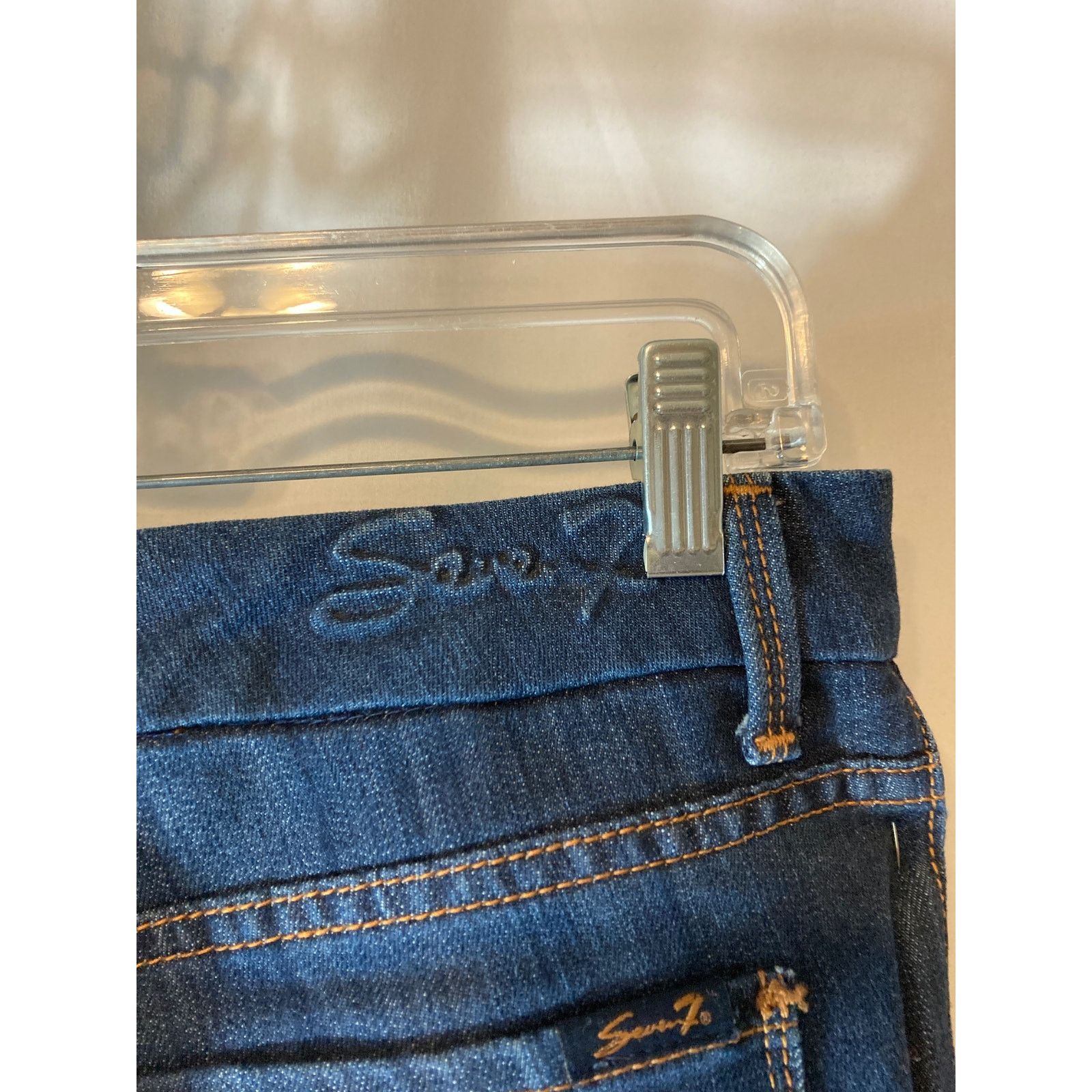 Seven 7 Seven7 Dark Blue Wash Denim High Rise Boot Cut Pants Jeans Size 32" / US 10 / IT 46 - 8 Thumbnail