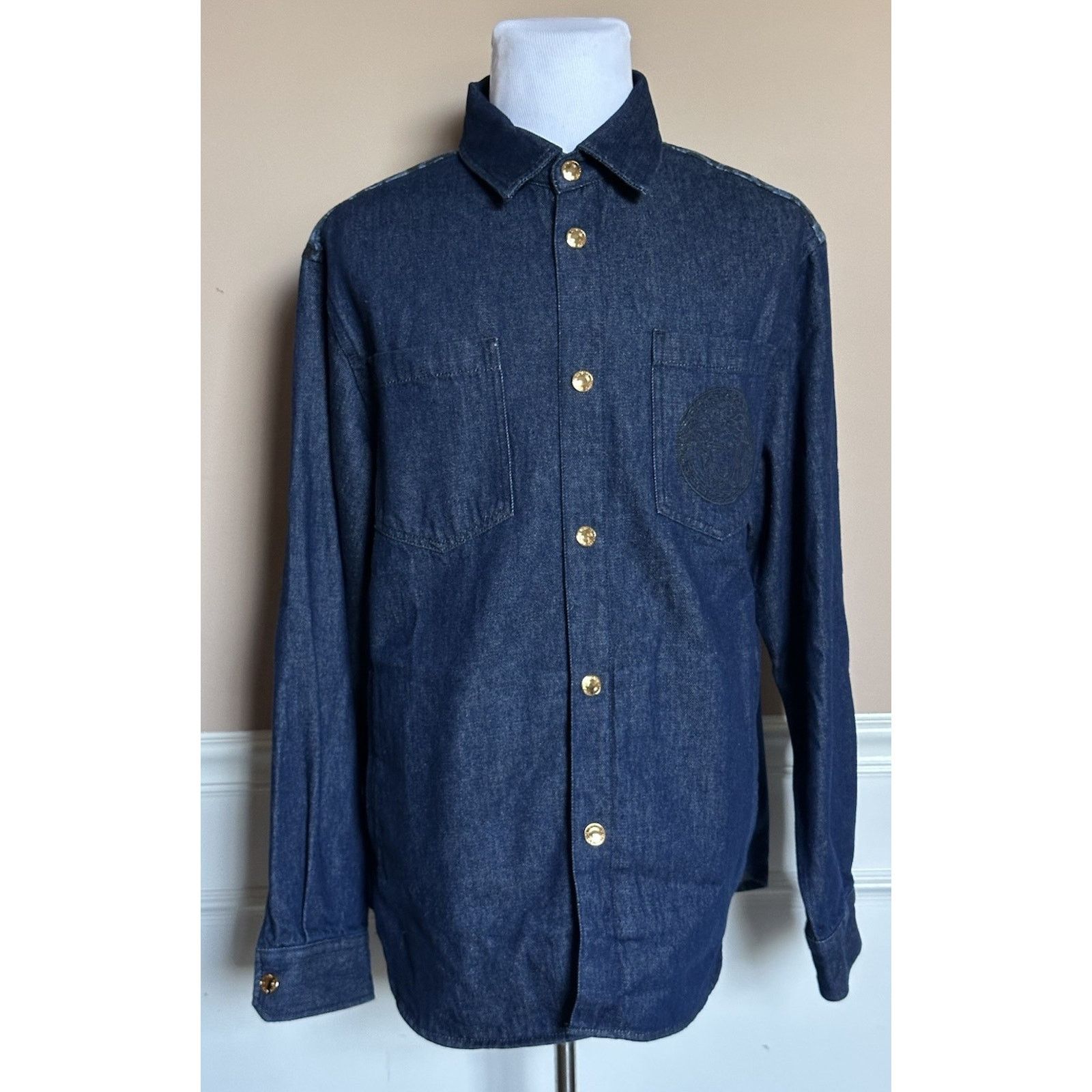 Versace Versace Medusa Blouson Denim Jacket Blue 42 US 1016845 Size US L / EU 52-54 / 3 - 1 Thumbnail