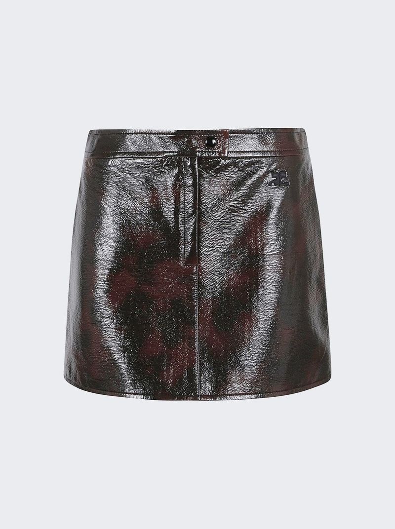 Courreges o1mle0824 Tortoise Vinyl Mini Skirt in Multicolor Size 25" / US 0 / IT 36 - 1 Thumbnail