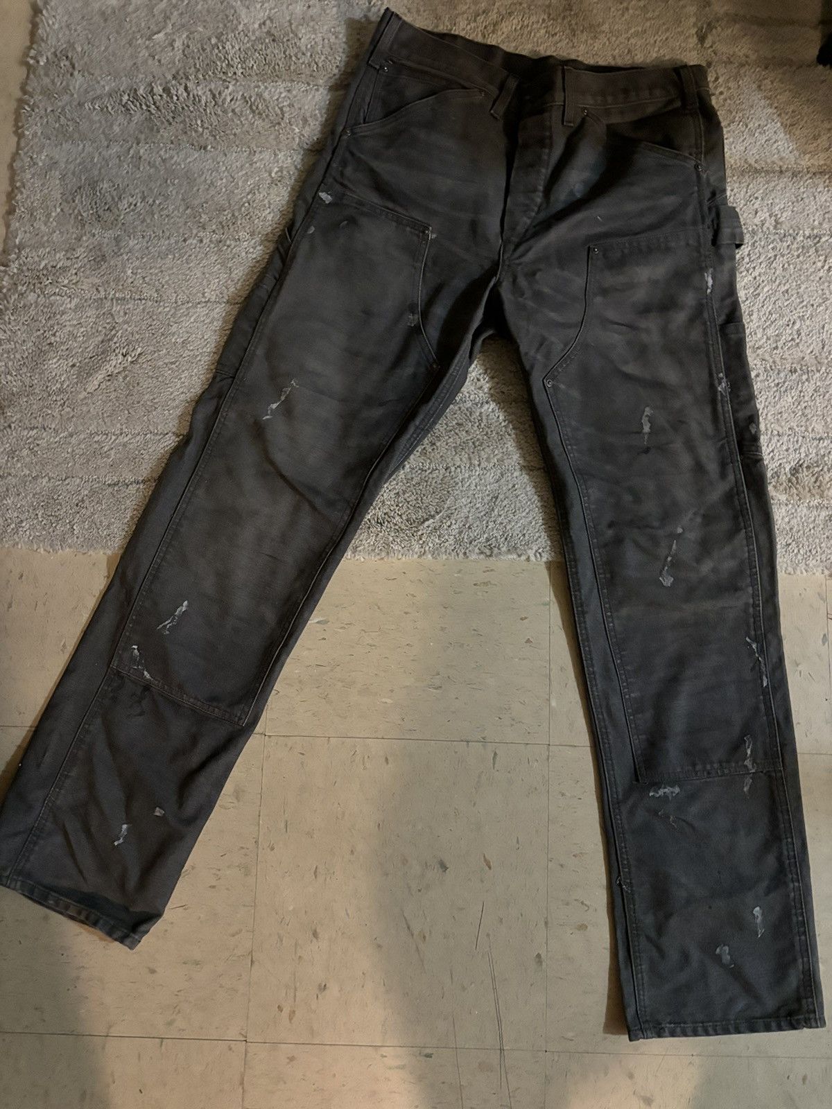 RRL Ralph Lauren Rrl distressed Grey engineer fit canvas Trouser Size US 30 / EU 46 - 1 Thumbnail
