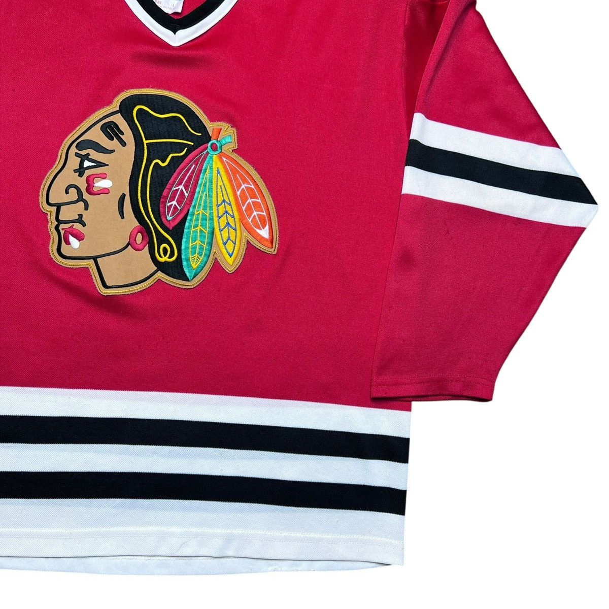 Ccm Vintage 1990s NHL Chicago Blackhawks CCM Maska Hockey Jersey Size US L / EU 52-54 / 3 - 18 Thumbnail