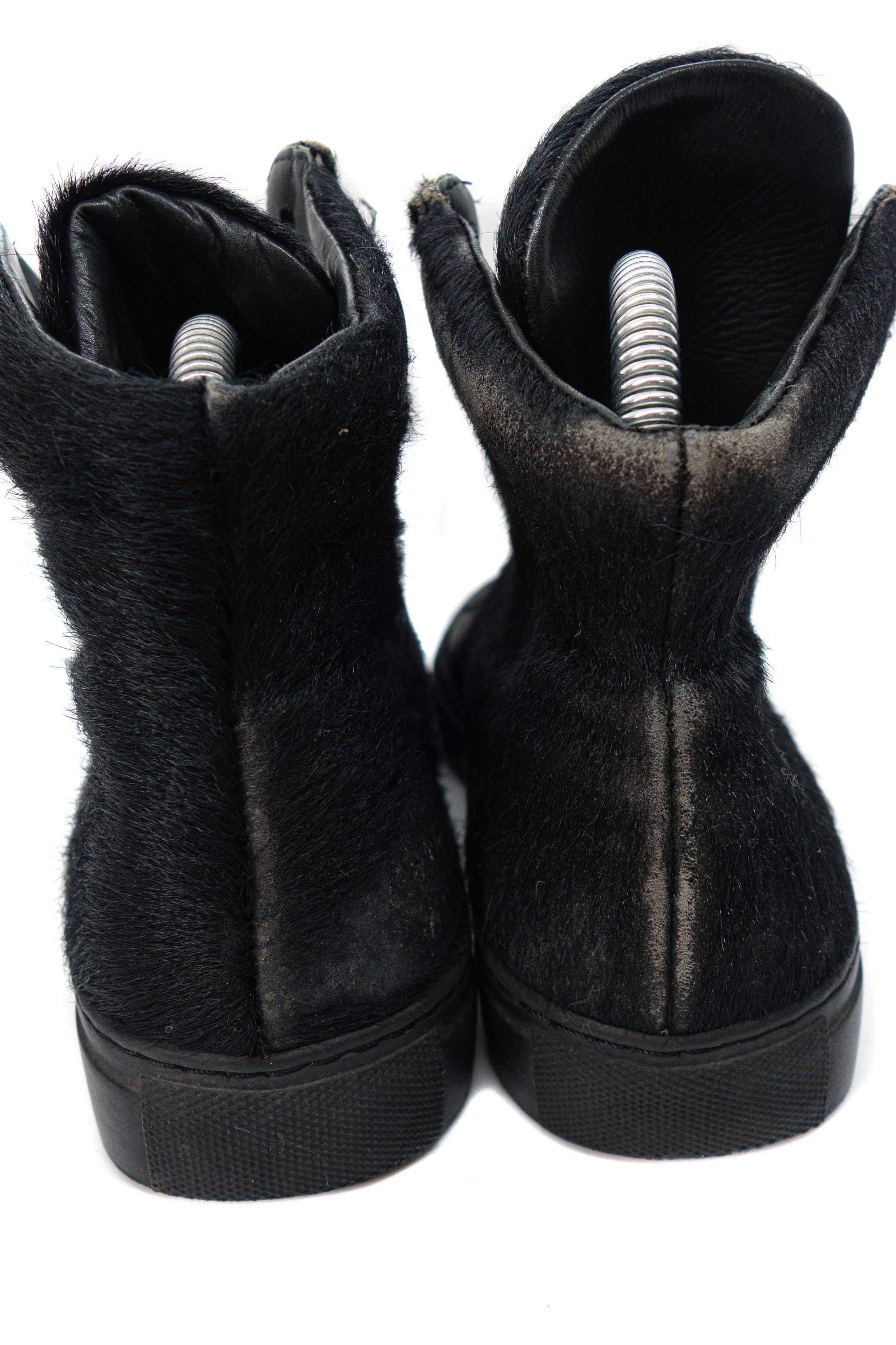 The Last Conspiracy Pony Hair Leather High Top Sneakers Size US 7 / IT 37 - 3 Thumbnail