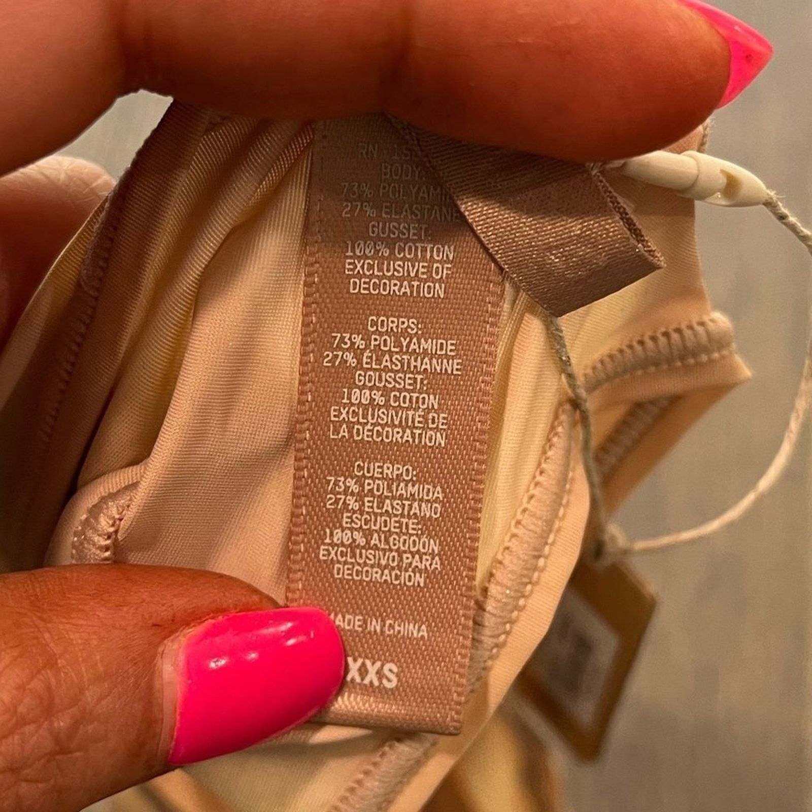 SKIMS NWT Skims Fits Everybody Dipped Front Thong Clay Size XXS Size ONE SIZE - 3 Thumbnail