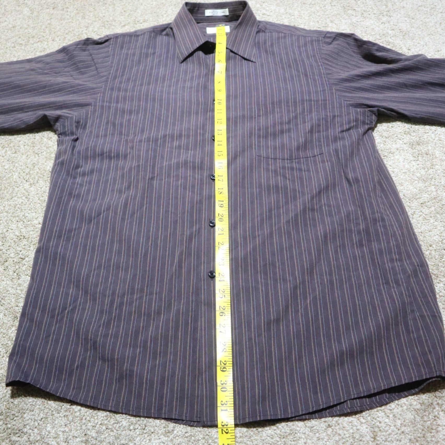 Van Heusen VINTAGE Van Heusen Shirt Black Striped Button Up 16 32/33 Mens Size 16 Black Striped Dress Shirt Button-Down Collar Long Sleeve Cotton Blend - Size US L / EU 52-54 / 3 - 5 Thumbnail