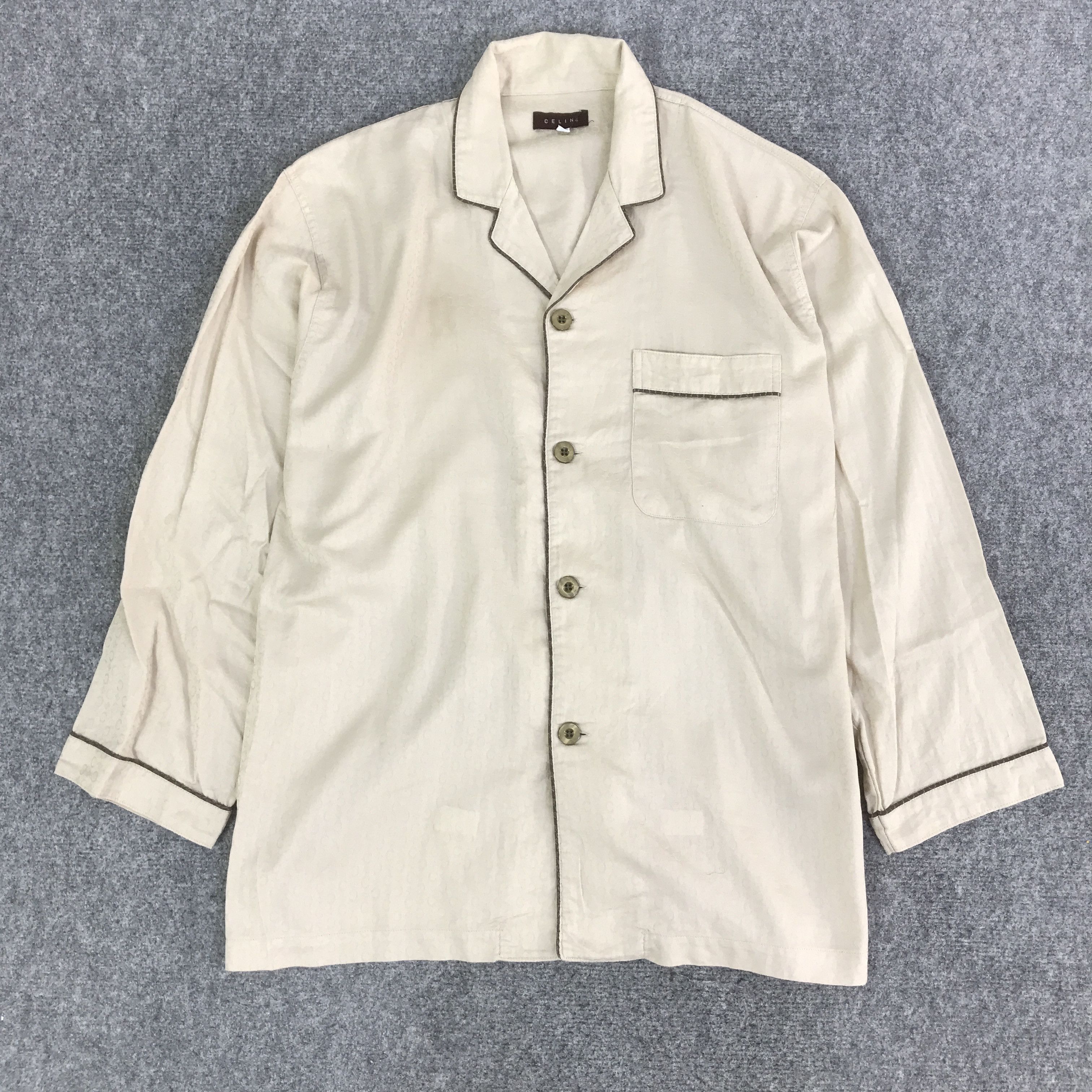 Celine CELINE LONG SLEEVE BUTTON UP T-SHIRT K93B40 Size US L / EU 52-54 / 3 - 1 Thumbnail