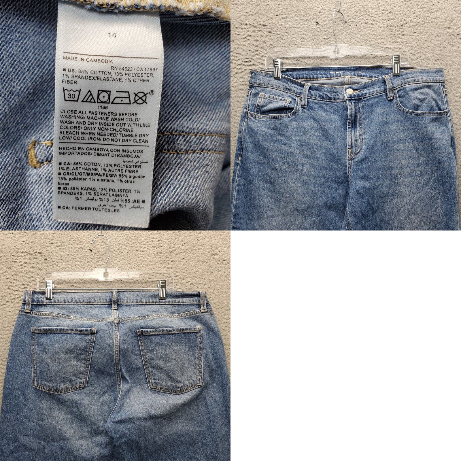Old Navy Old Navy Wow Jeans Womens 14 Blue Denim Mid Rise Tapered Leg Whiskered Boyfriend Jeans Size 36" / US 14 / IT 50 - 8 Thumbnail