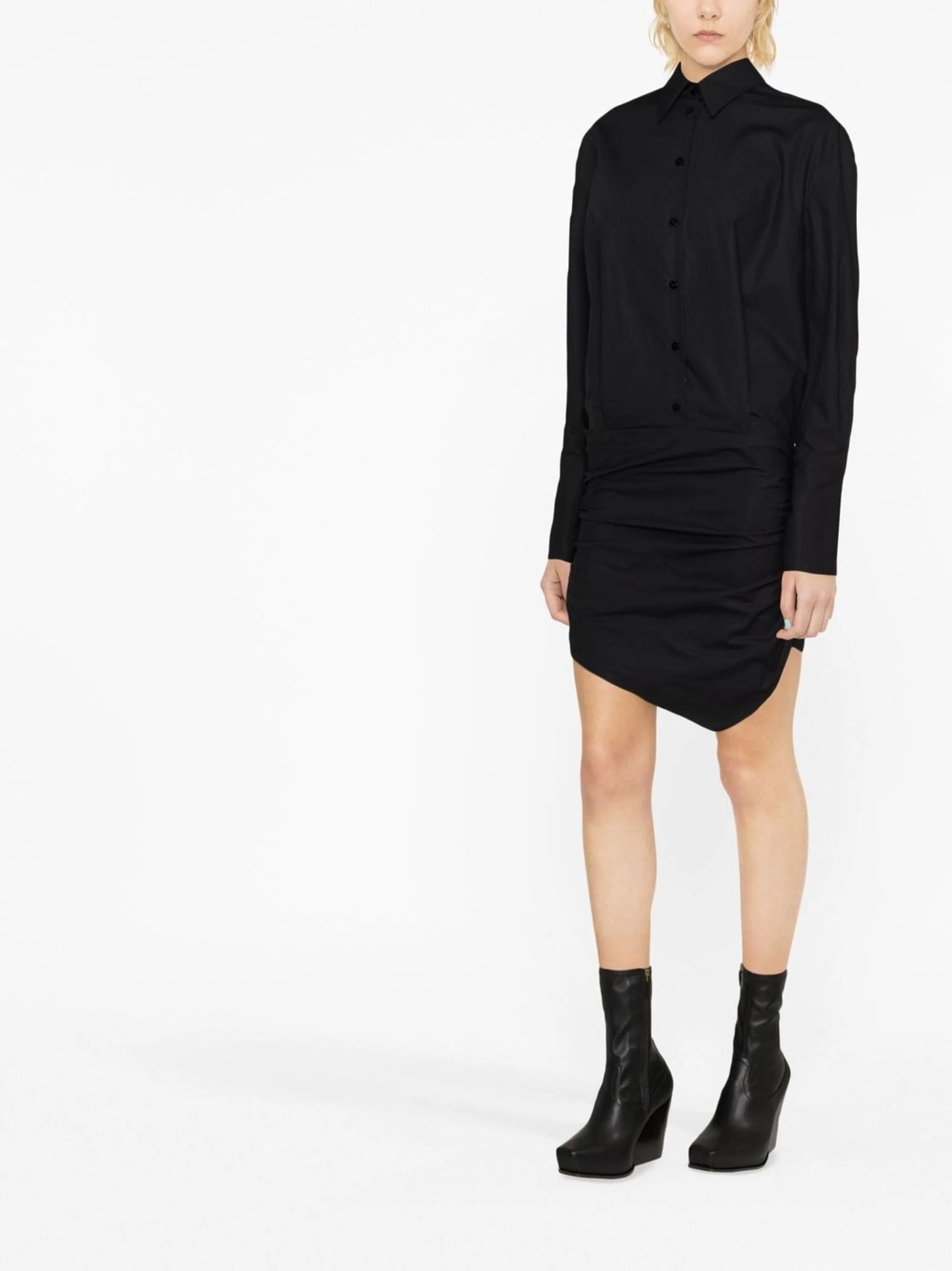 The Attico o1s22i1n1024 Hatty Shirt Mini Dress in Black Size M / US 6-8 / IT 42-44 - 3 Thumbnail