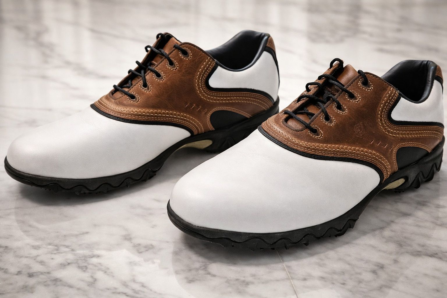 Footjoy FootJoy Contour Saddle Golf Shoes Brown White Leather Size US 14 / EU 47 - 1 Thumbnail
