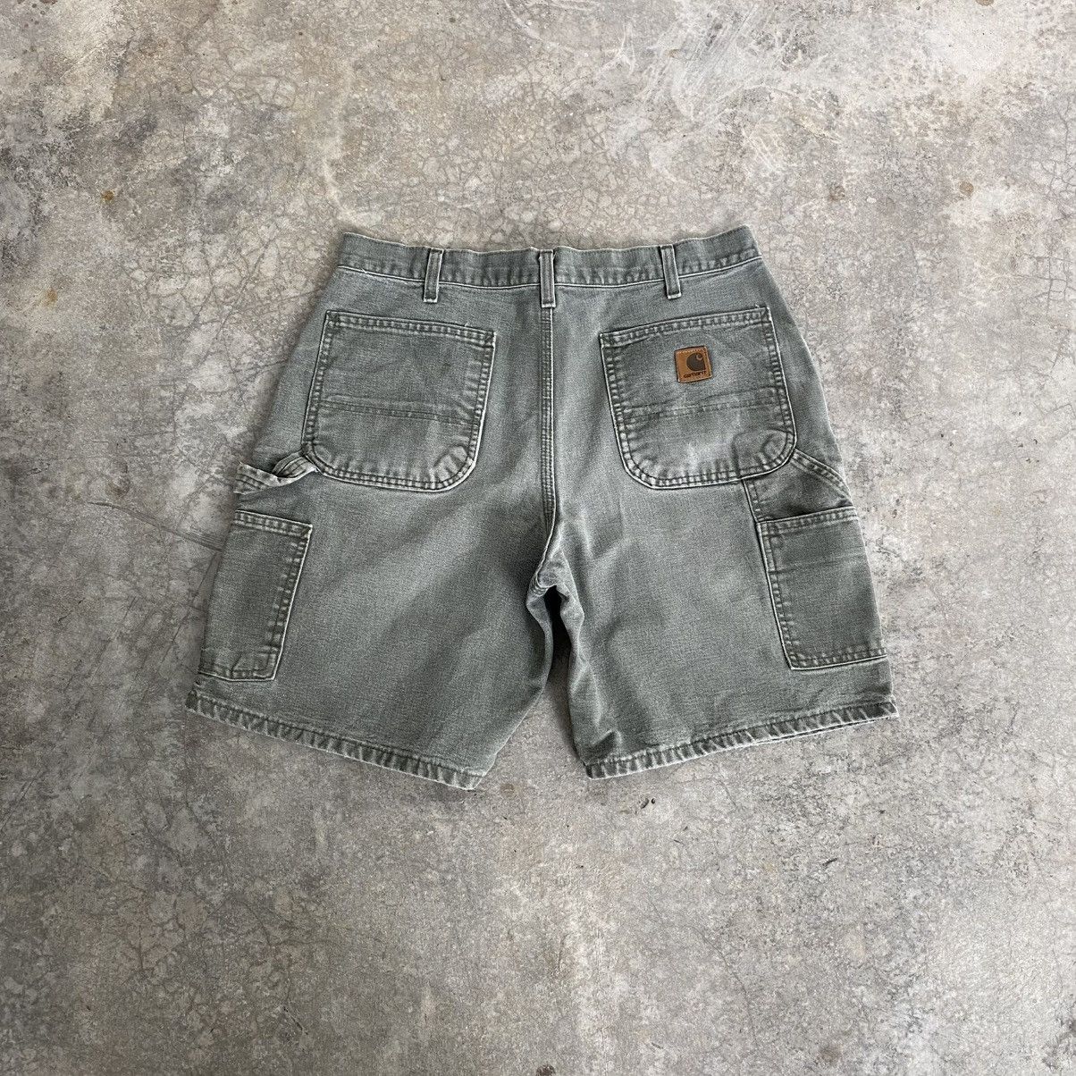 VTG Carhartt Faded Moss Green Carpenter Baggy Shorts Jorts