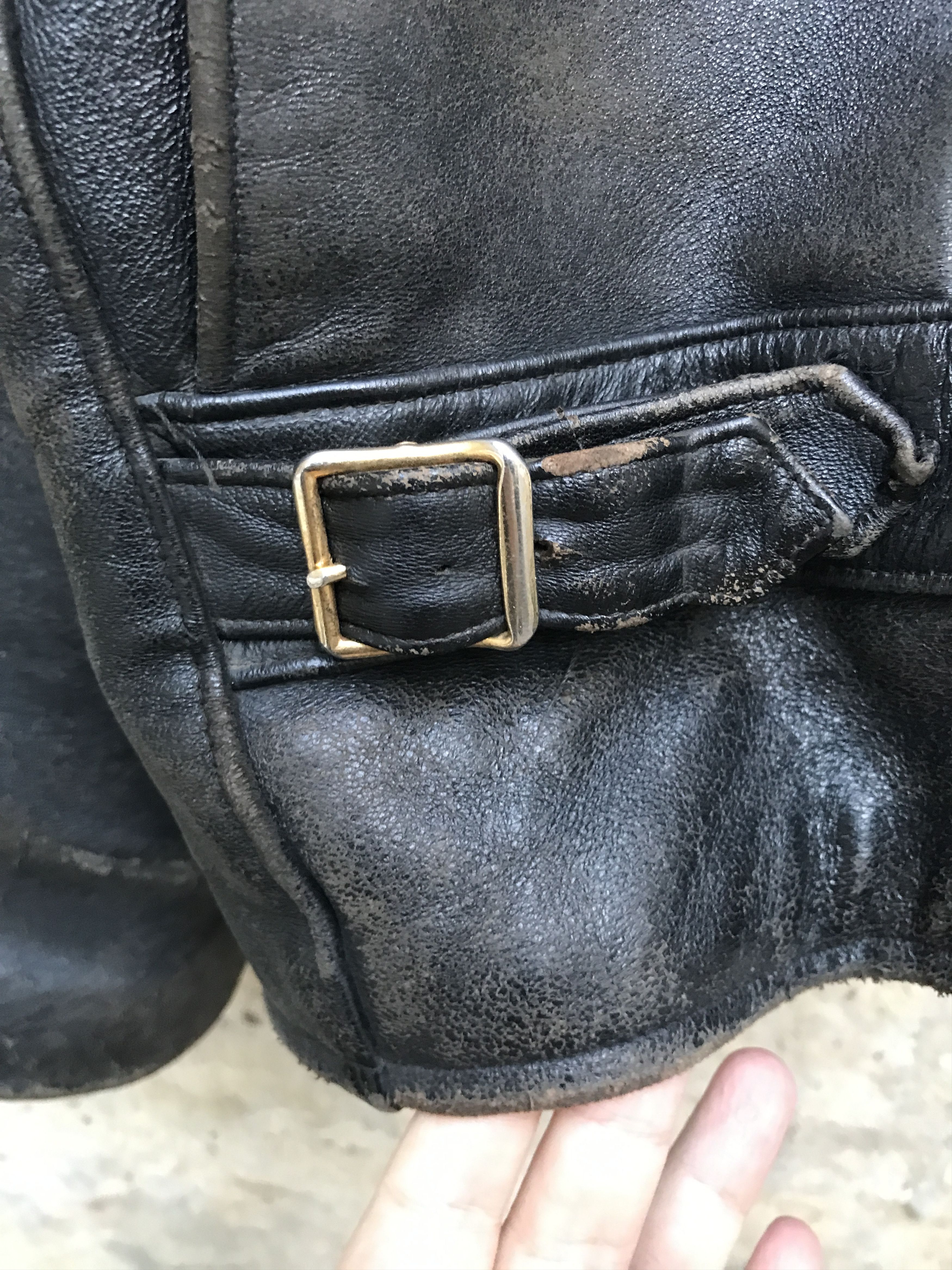 Vintage Rare Vintage 60s French Motorcycle Leather Biker Jacket Size US XL / EU 56 / 4 - 20 Thumbnail