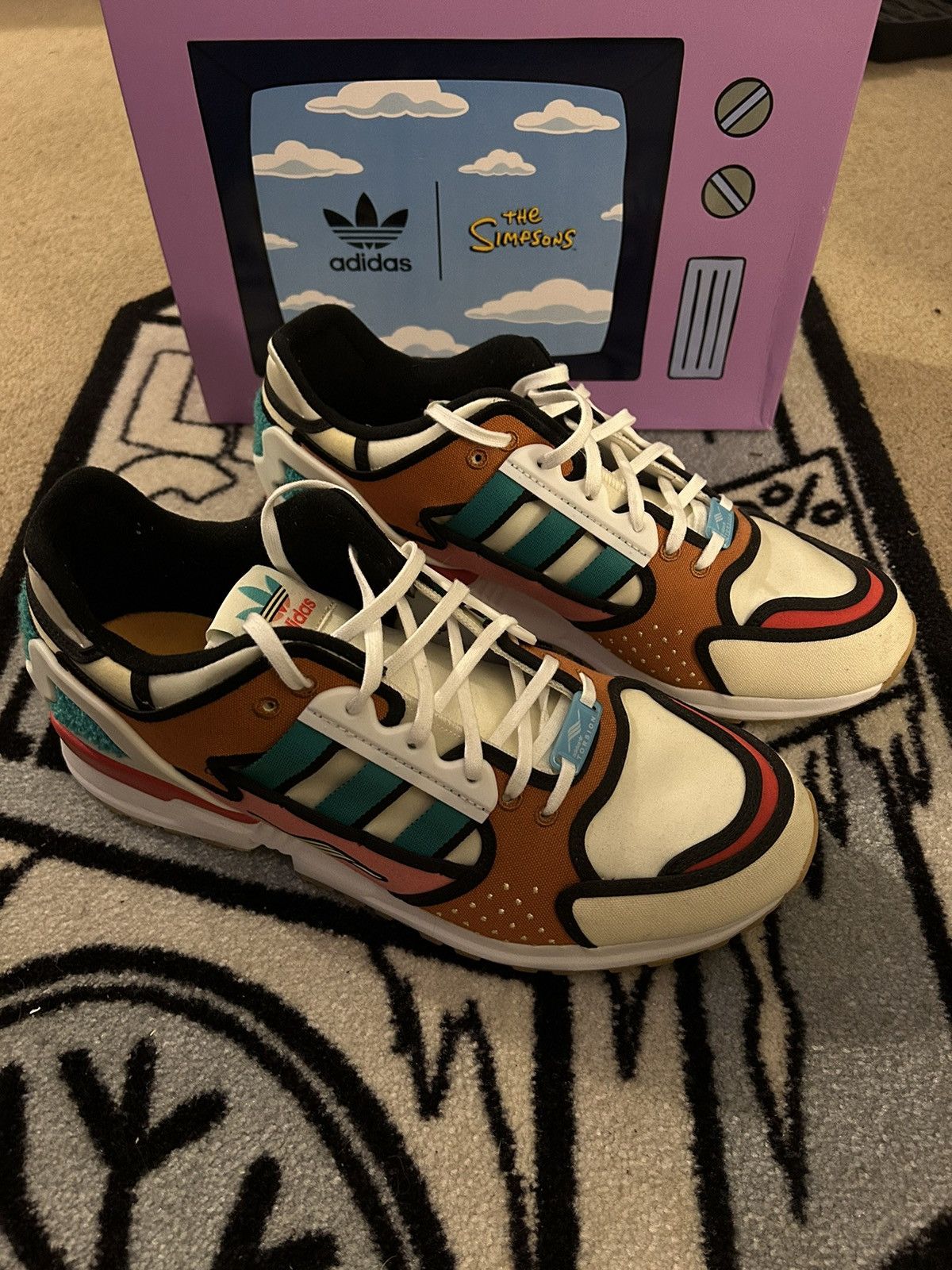 Burger Shoes Krusty Sneakers Adidas ZX 10000 The Simpsons Krusty