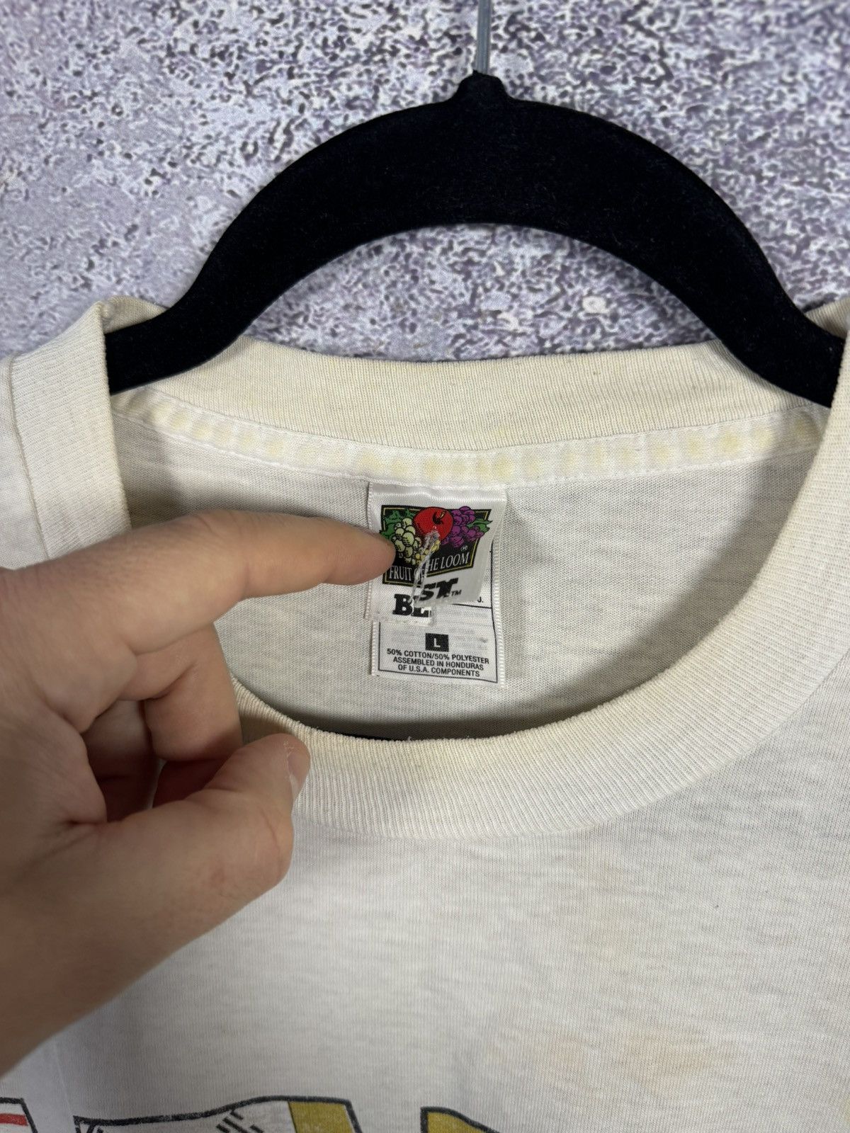 Fruit Of The Loom × Vintage Vintage 90’s NYC White Flag Graphic T Shirt Large Souvenir Size US L / EU 52-54 / 3 - 6 Thumbnail