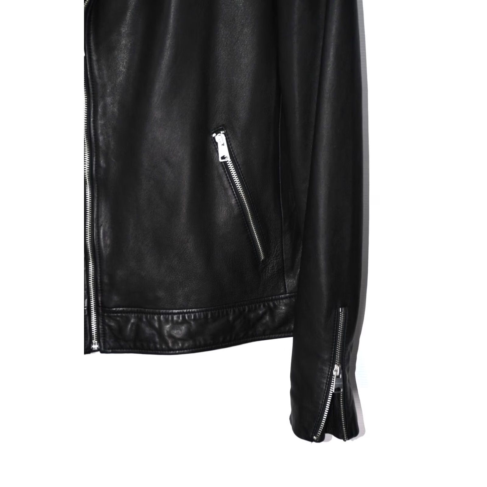 Allsaints AllSaints Tyson Biker Jacket Men's Black M Leather Zip Jacket Motocy Cleather? Size US M / EU 48-50 / 2 - 7 Thumbnail