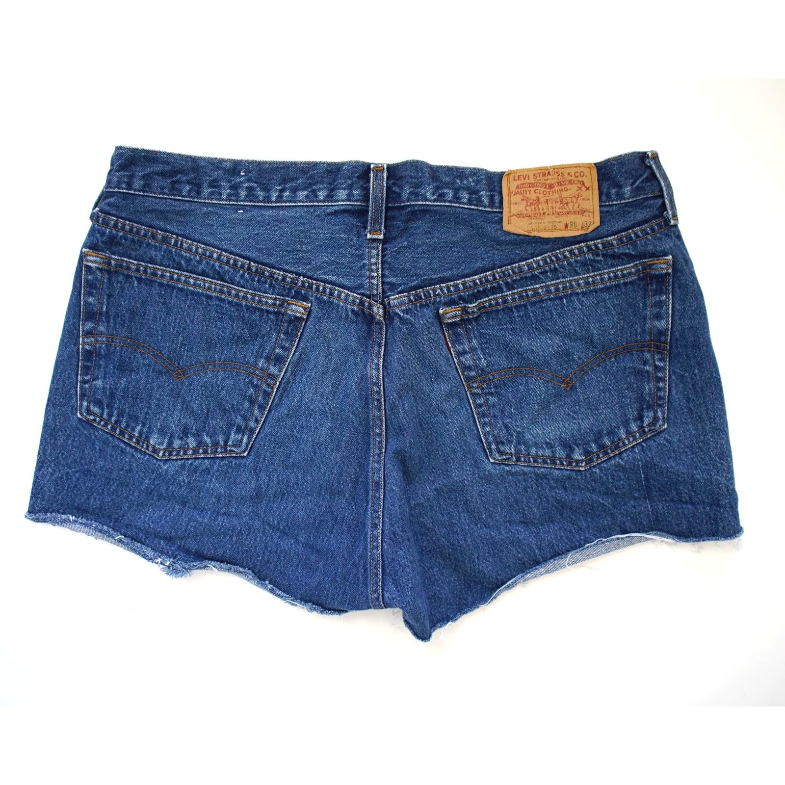 Levi's × Vintage Vintage 80s Levi's 501 Reworked Cutoff Denim Shorts 37 Size US 37 - 2 Thumbnail