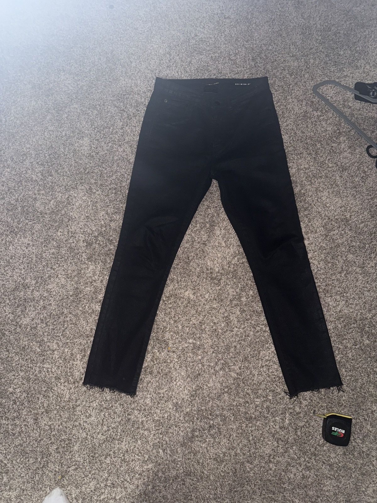 Saint Laurent Paris Saint Laurent Waxed Raw Hem Jeans - SS13 Size US 29 - 4 Thumbnail