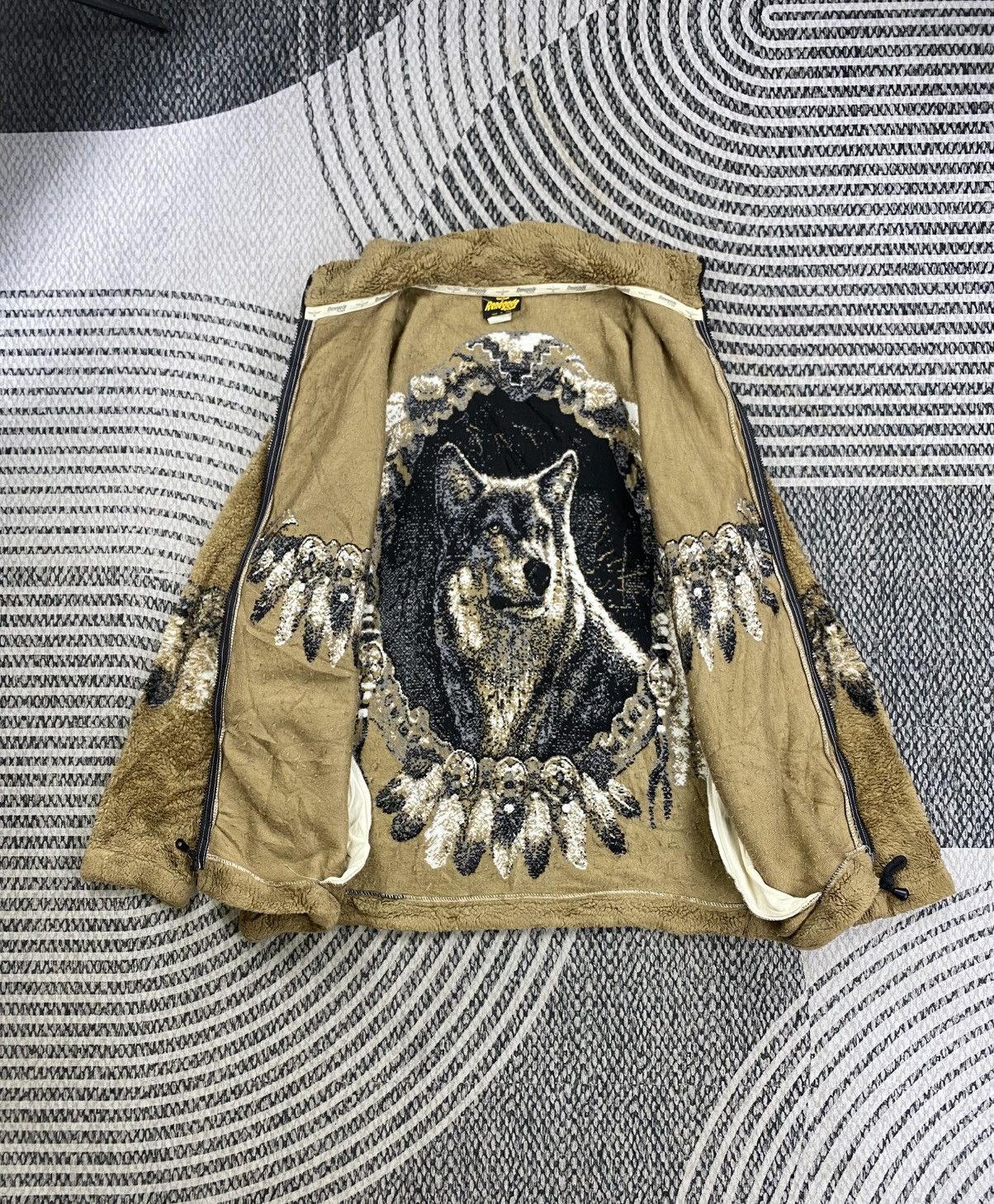 Other Vintage Renegade Club Pattern Wolf Print Fleece Jacket Size US M / EU 48-50 / 2 - 2 Thumbnail