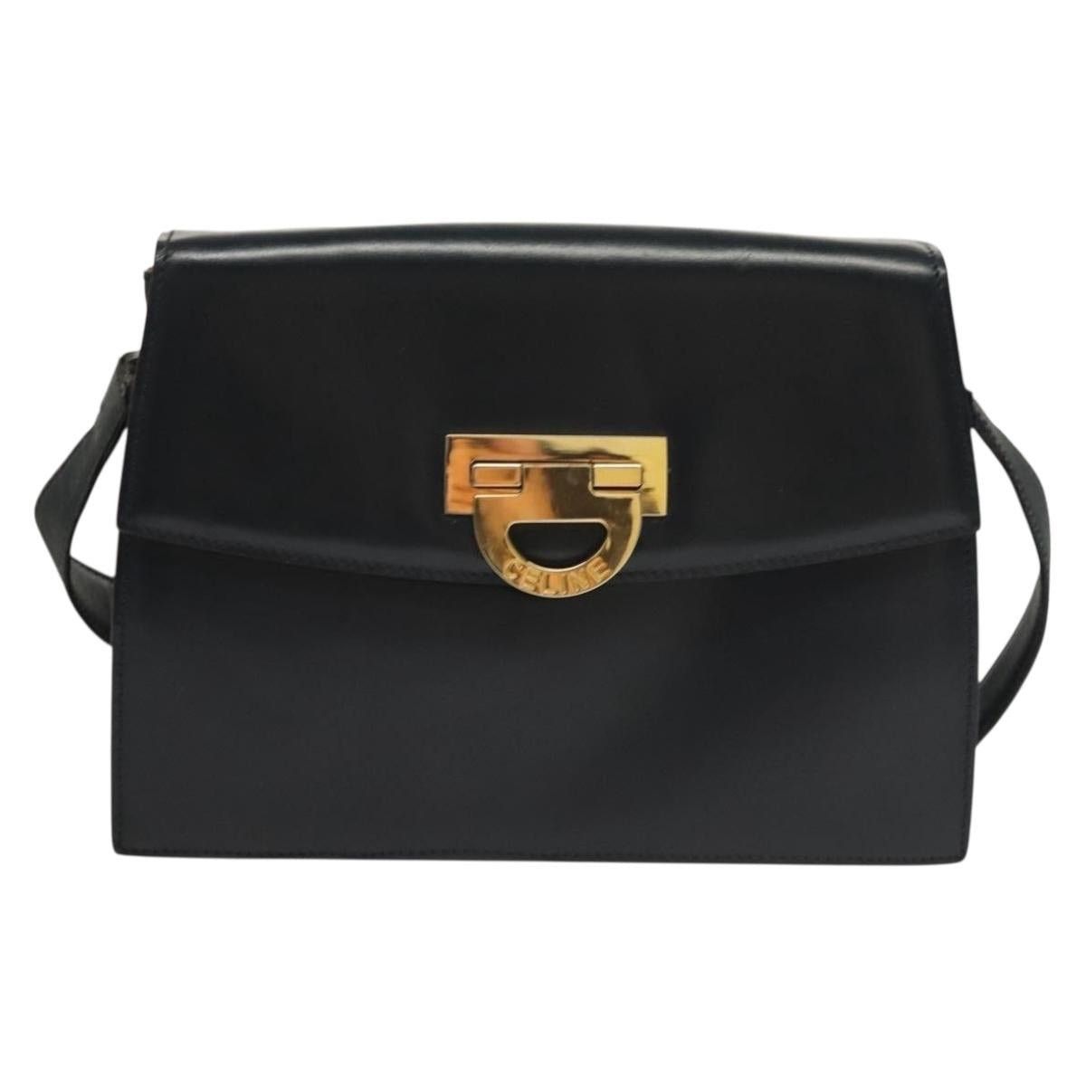Celine CELINE Shoulder Bag Leather Navy Gold Size ONE SIZE - 2 Thumbnail