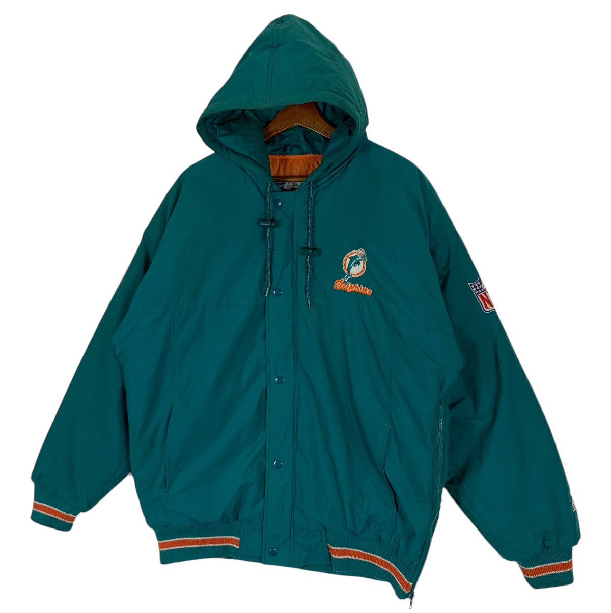 Starter × Vintage VINTAGE MIAMI DOLPHINS NFL STARTER BOMBER LIGHT JACKET Size US M / EU 48-50 / 2 - 2 Thumbnail