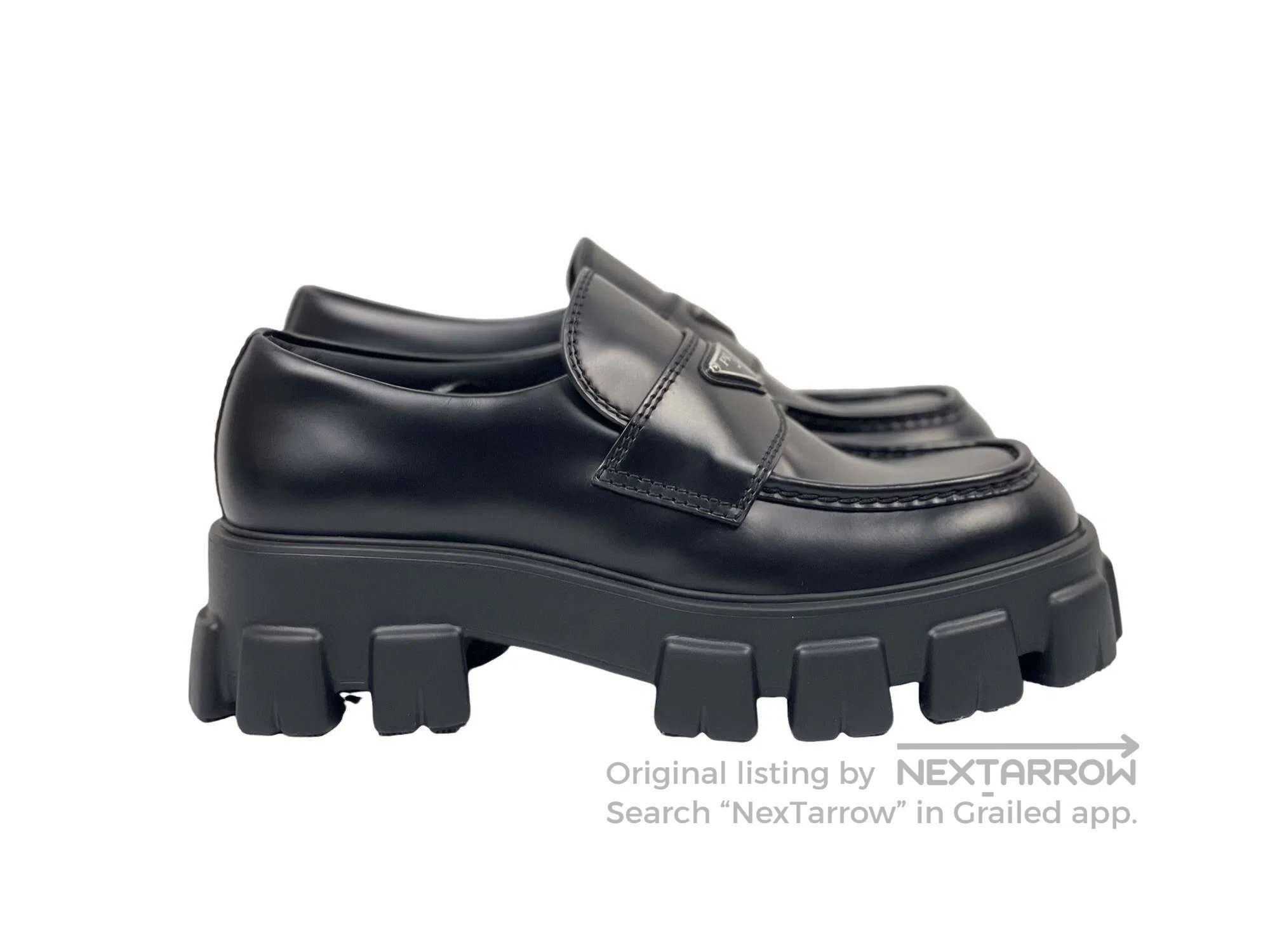 Prada Prada Classic Triangular Logo Tire Thick Sole Loafers Size US 9.5 / IT 39.5 - 4 Thumbnail