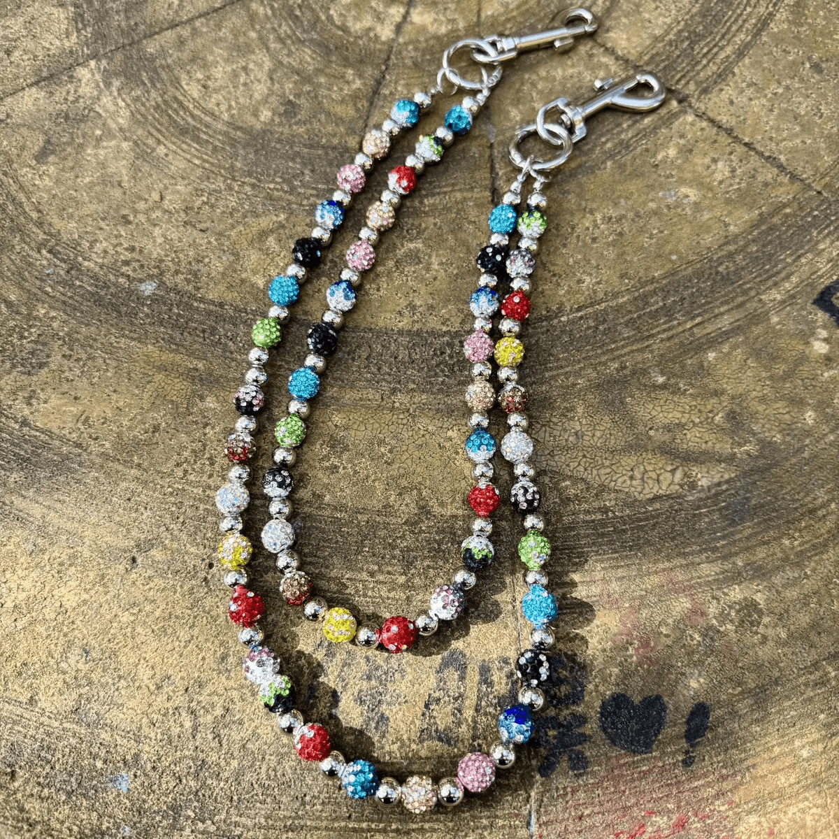 Jewelry Colorful Lucky Beaded Wallet Chain, Pants Chain, Belt Chain Size ONE SIZE - 1 Thumbnail