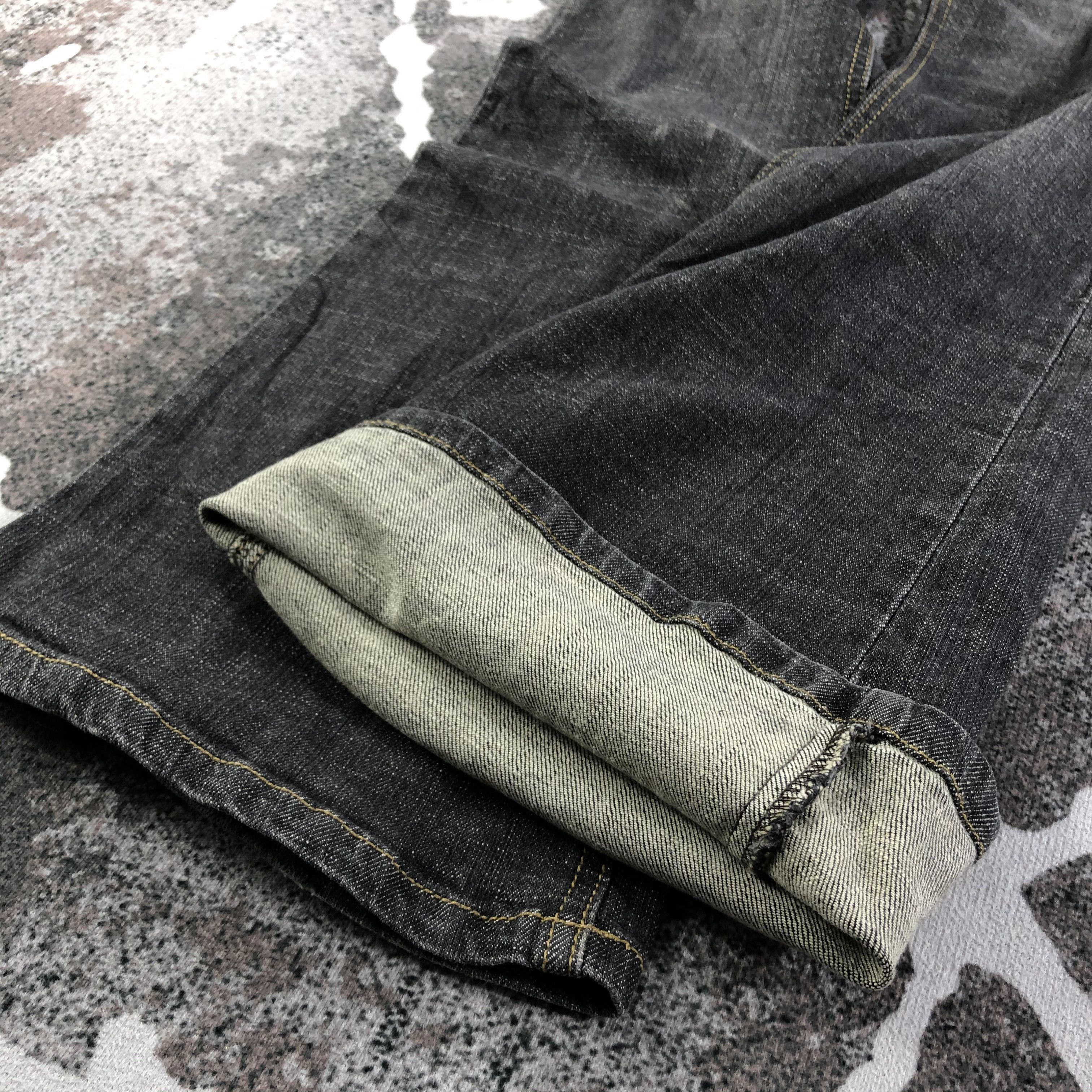 Japanese Brand Browdwin Jeans Faded Black Flare Denim KJ1587 Size 29" - 5 Thumbnail