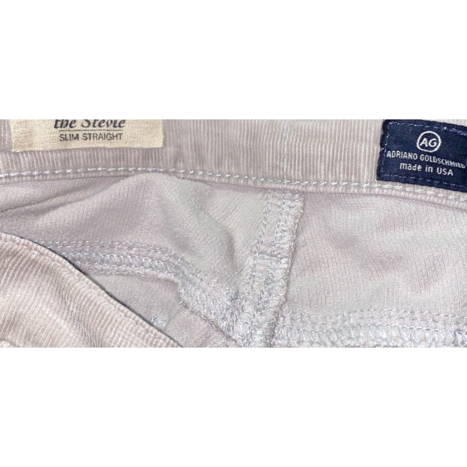 Vintage VINTAGE? No. Wait: The item is AG Adriano Goldschmied The Stevie Slim Straight Pants Beige 26R 28in Inseam Mens Cord Slim Straight. Size 26" / US 2 / IT 38 - 7 Thumbnail