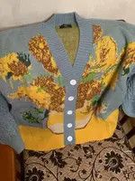 Aran Isles Knitwear Unisex Cardigan Sweater Harajuku Sunflower Size M / US 6-8 / IT 42-44 - 3 Thumbnail