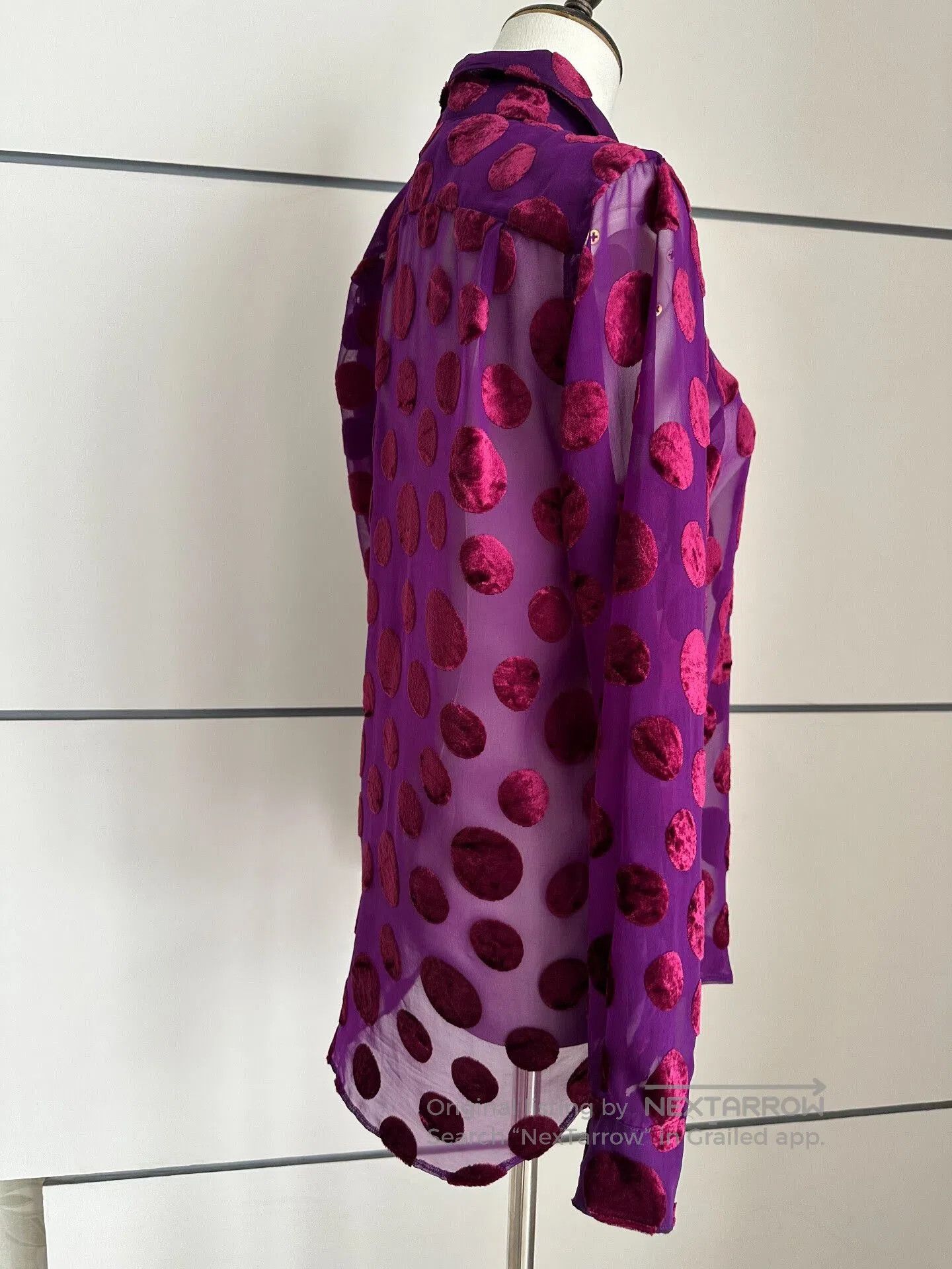 Junya Watanabe Junya Watanabe Velvet Polka Dot Shirt. Size S / US 4 / IT 40 - 3 Thumbnail