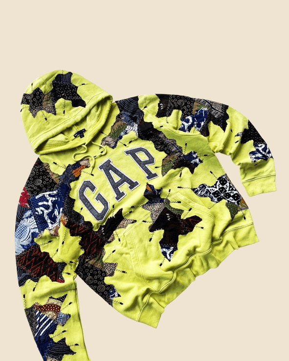 Gap REWORKED 1 OF 1 BATIK PATCHWORKS HOODIE SIZE L Size US L / EU 52-54 / 3 - 6 Thumbnail