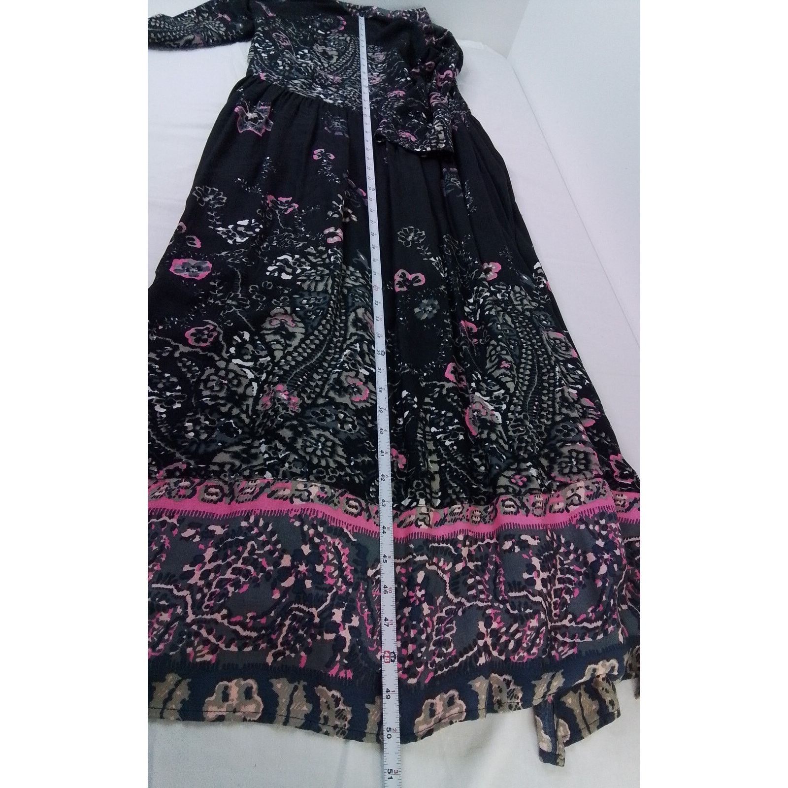 Free People Free People Dress Women's XS Long Sleeve Maxi Black Print Size XS / US 0-2 / IT 36-38 - 8 Thumbnail
