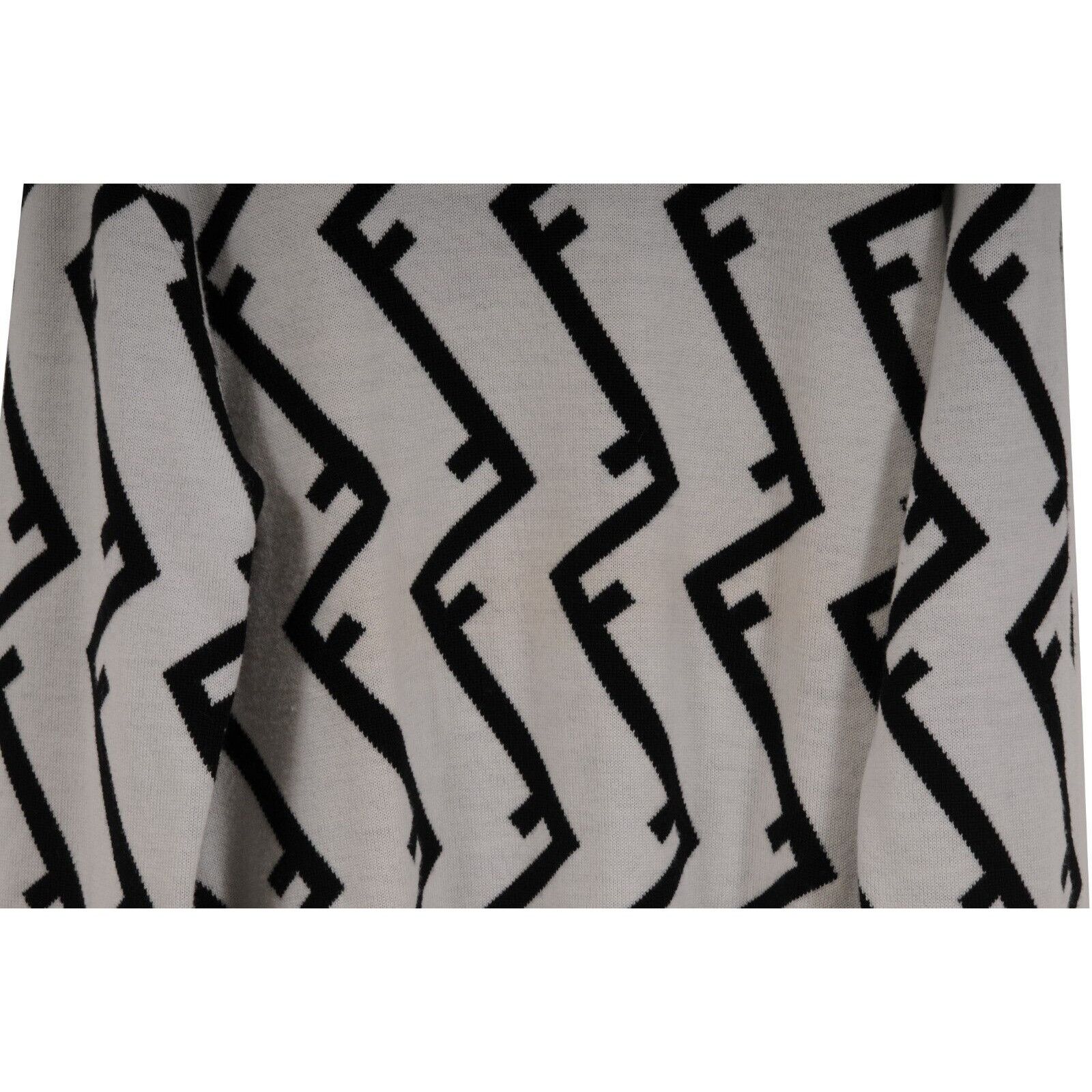 Fendi Geometric FF Logo Sweater Tan Black Wool Pullover Size US L / EU 52-54 / 3 - 3 Thumbnail