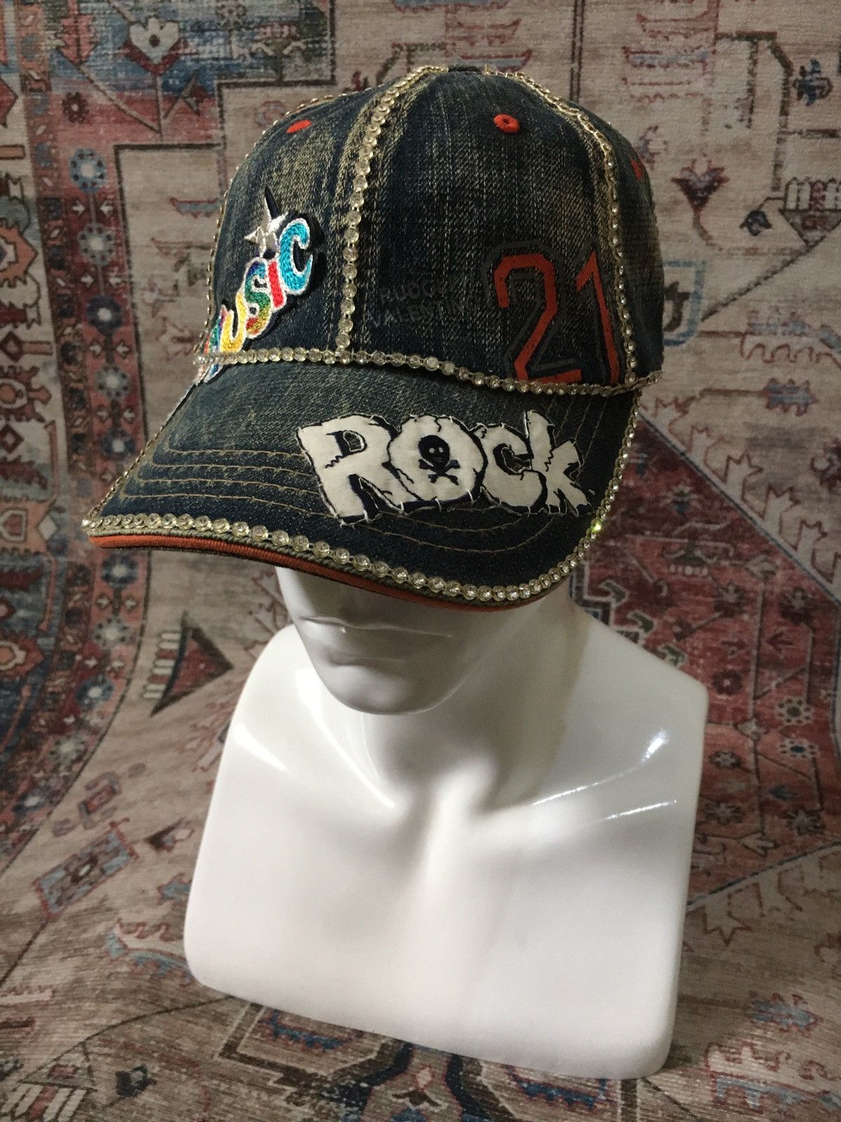Hysteric Glamour Y2K Anita Girl Denim Hat Size ONE SIZE - 2 Thumbnail