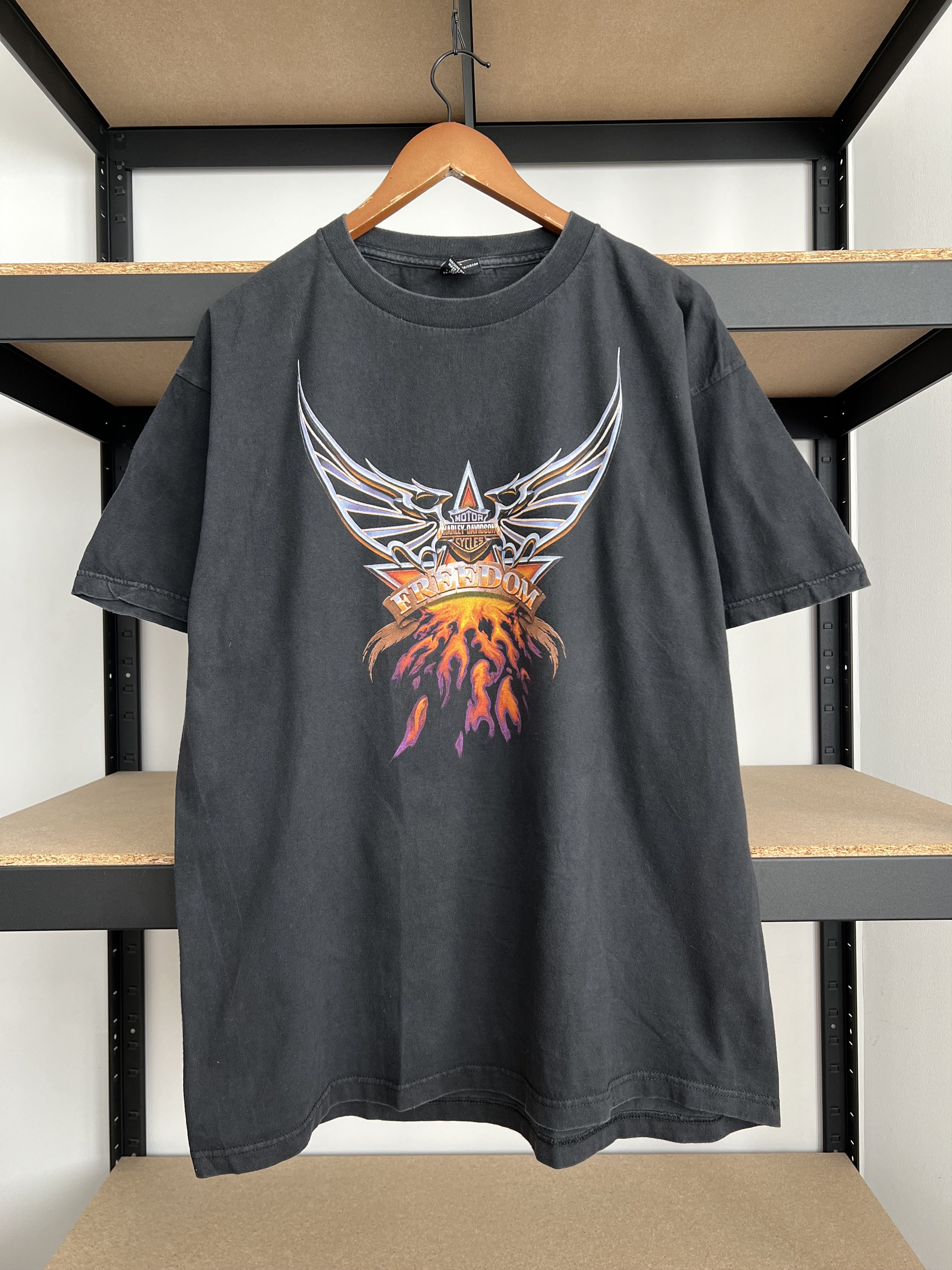 Harley Davidson Vintage 2000s Harley Davidson Fire Flame Freedom Alabama Tee Size US XL / EU 56 / 4 - 1 Thumbnail