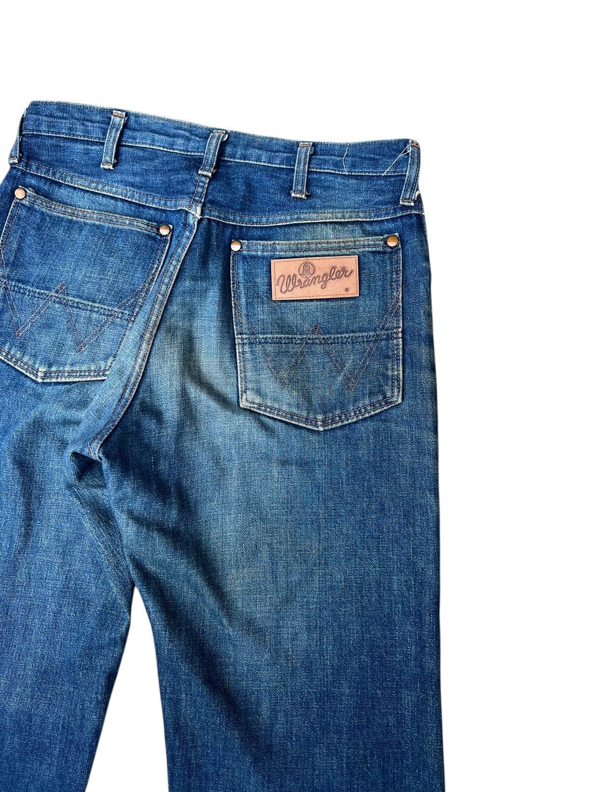 Wrangler 90s Wrangler Blue Bell Aging Mud Denim Selvedge Jeans Size US 31 - 18 Thumbnail