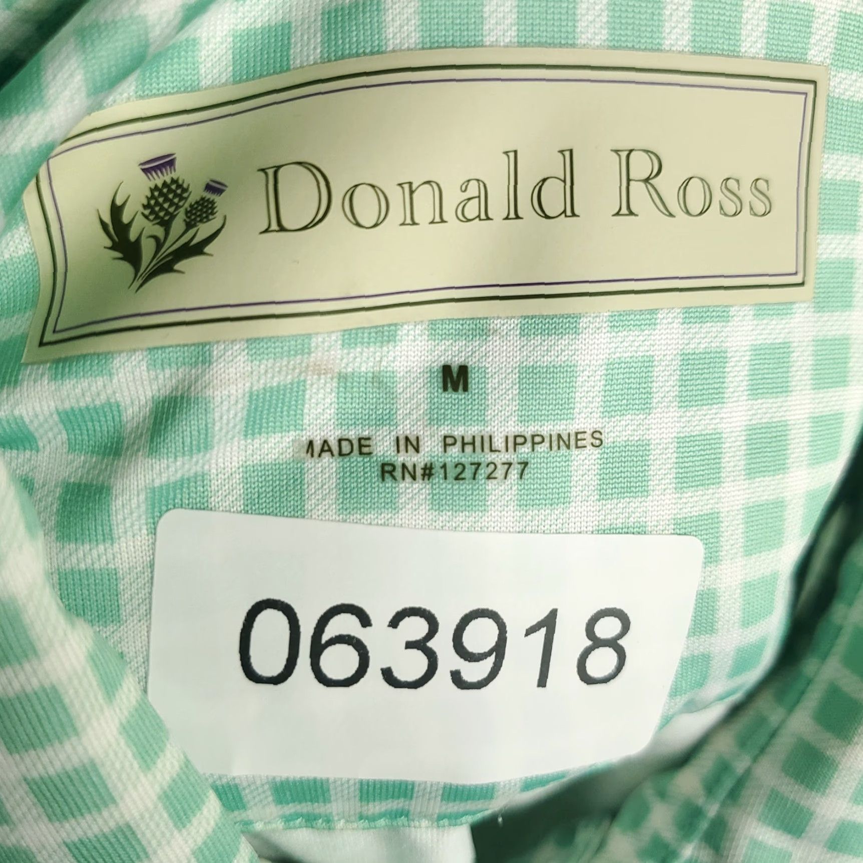 Vintage Donald Ross Polo Shirt Mens Size M Green Check Golf Short Sleeve Polo Shirt Mens Green Check Golf - Vintage? No but adapt. Size US M / EU 48-50 / 2 - 8 Thumbnail