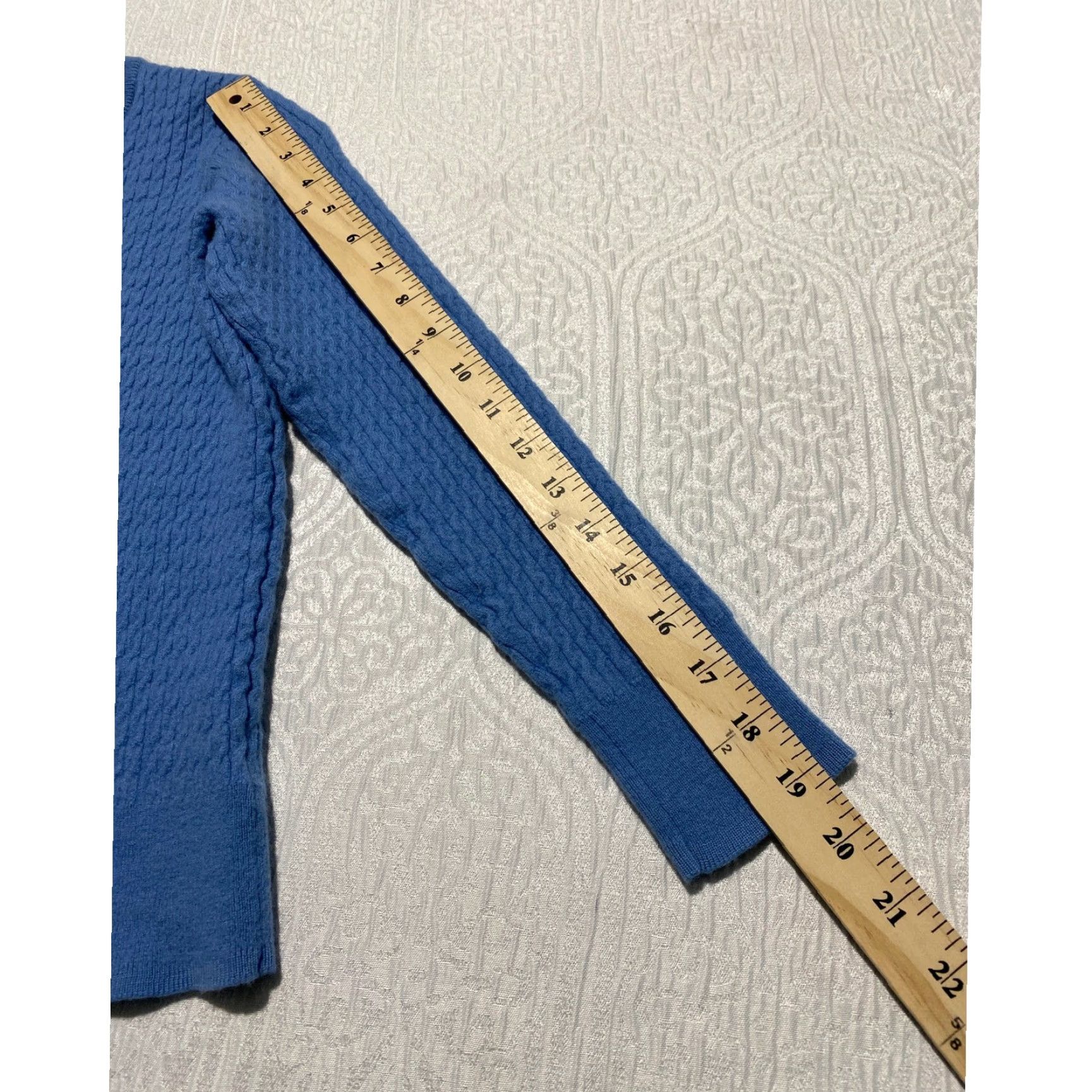 Cynthia Rowley Cynthia Rowley Womens Sweater Size S Blue 100% Extrafine Merino Wool Cable Knit Size S / US 4 / IT 40 - 4 Thumbnail