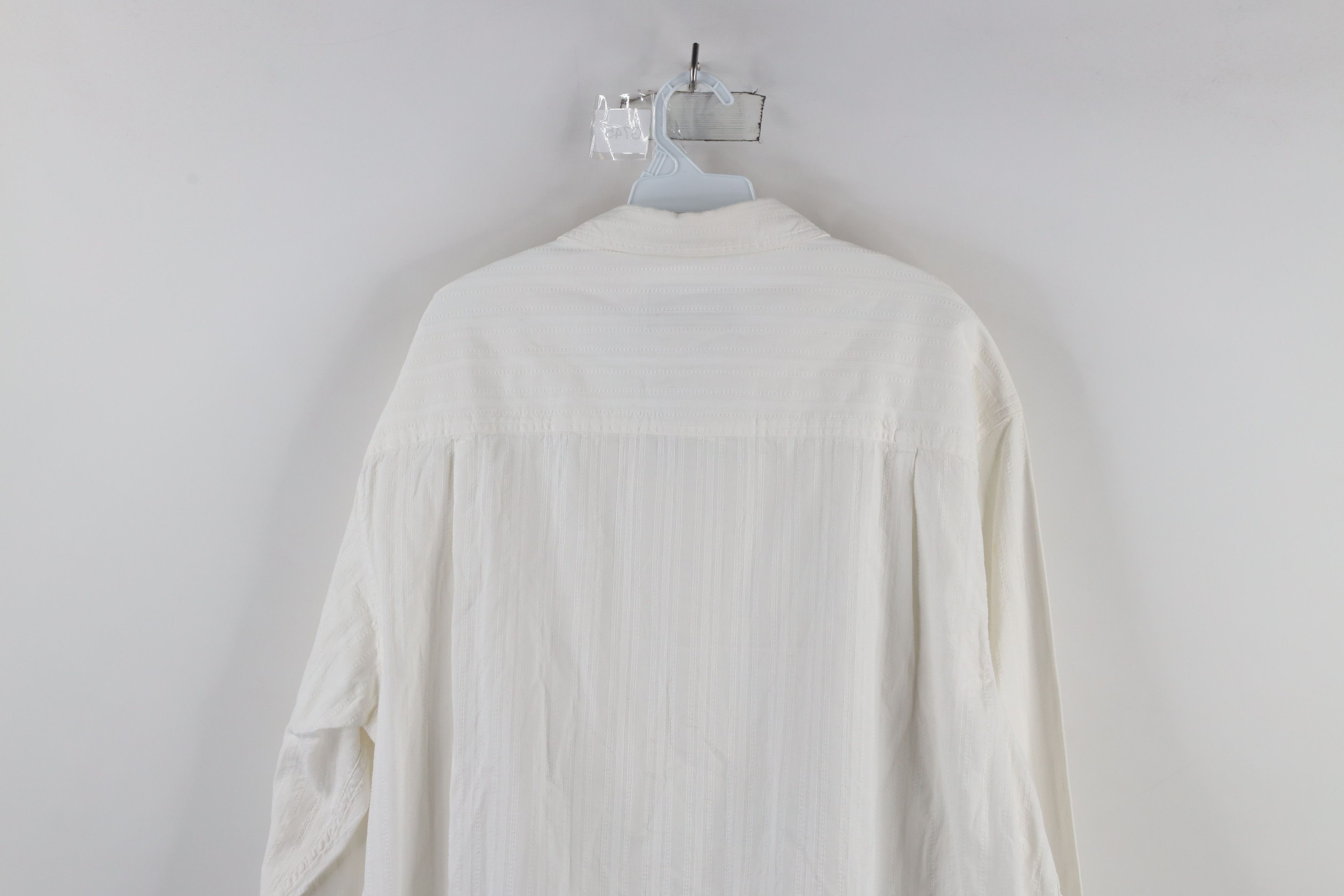 Vintage Vintage 90s Streetwear Collared Button Shirt White Cotton Size US XXL / EU 58 / 5 - 14 Thumbnail