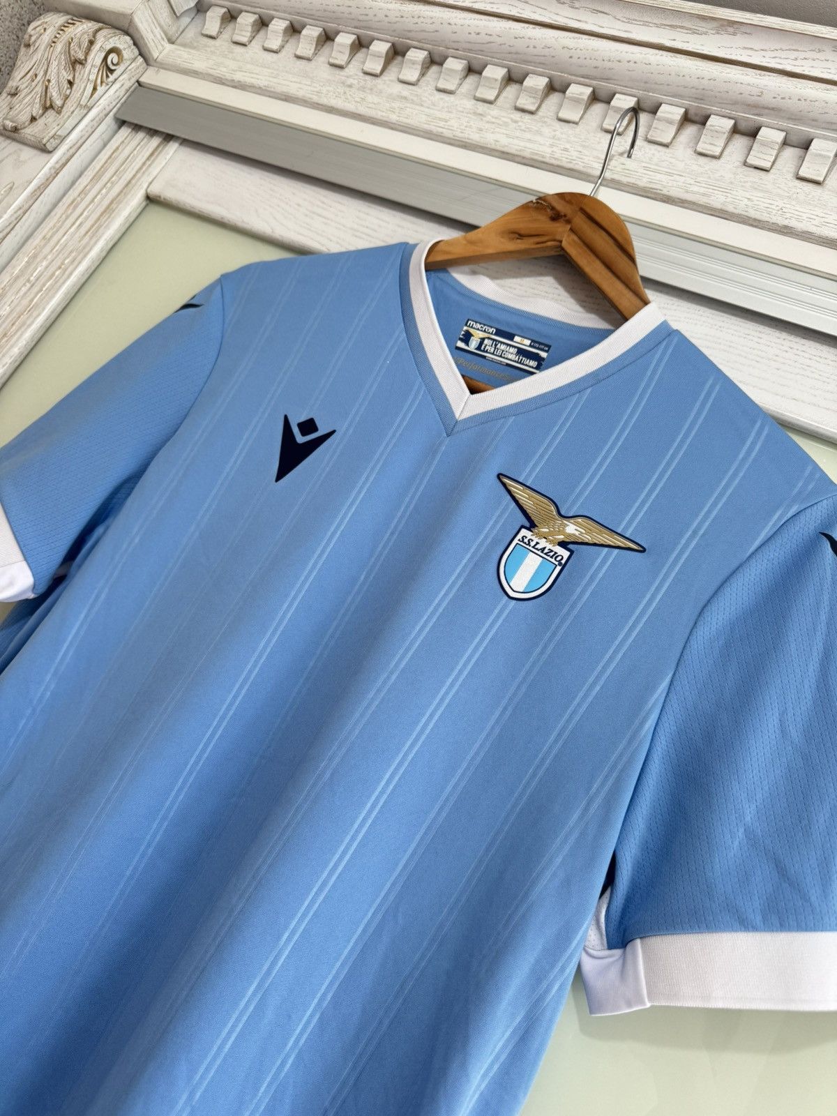 Macron Lazio 2021-2022 Home Soccer Jersey Football Kit Shirt Size US M / EU 48-50 / 2 - 6 Thumbnail