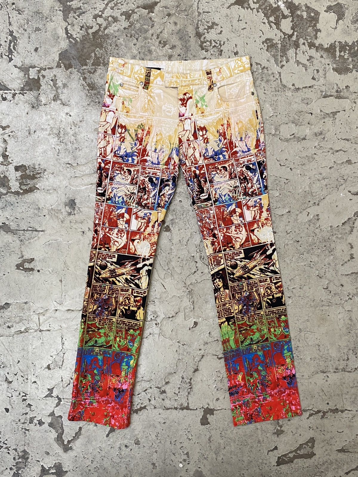 Jean Paul Gaultier Jean Paul Gaultier Comic Book « SAFE SEX » Straight Pants Size 30" / US 8 / IT 44 - 1 Thumbnail