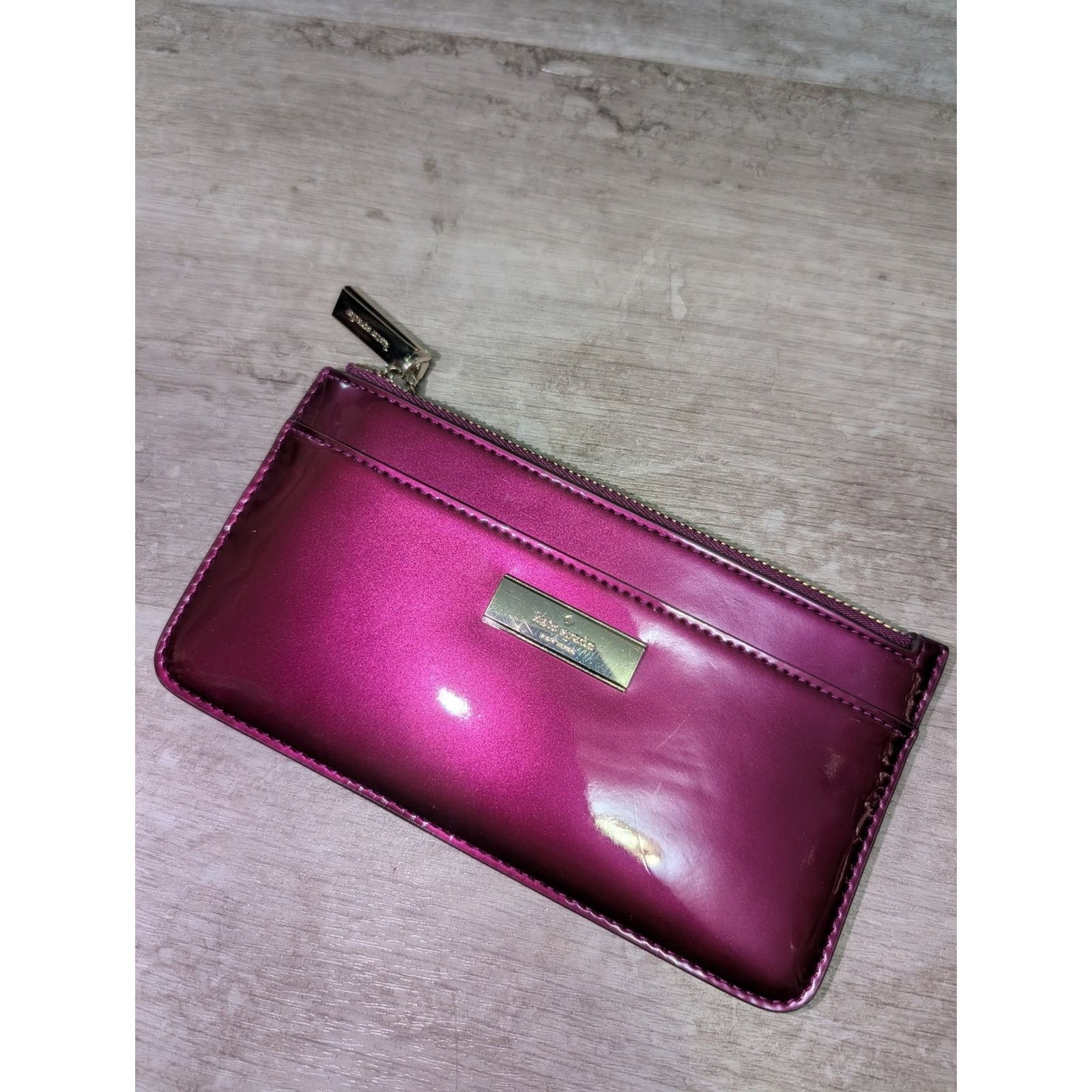 Kate Spade kate spade Metallic Fuchsia Patent Zip Wallet Size ONE SIZE - 1 Thumbnail
