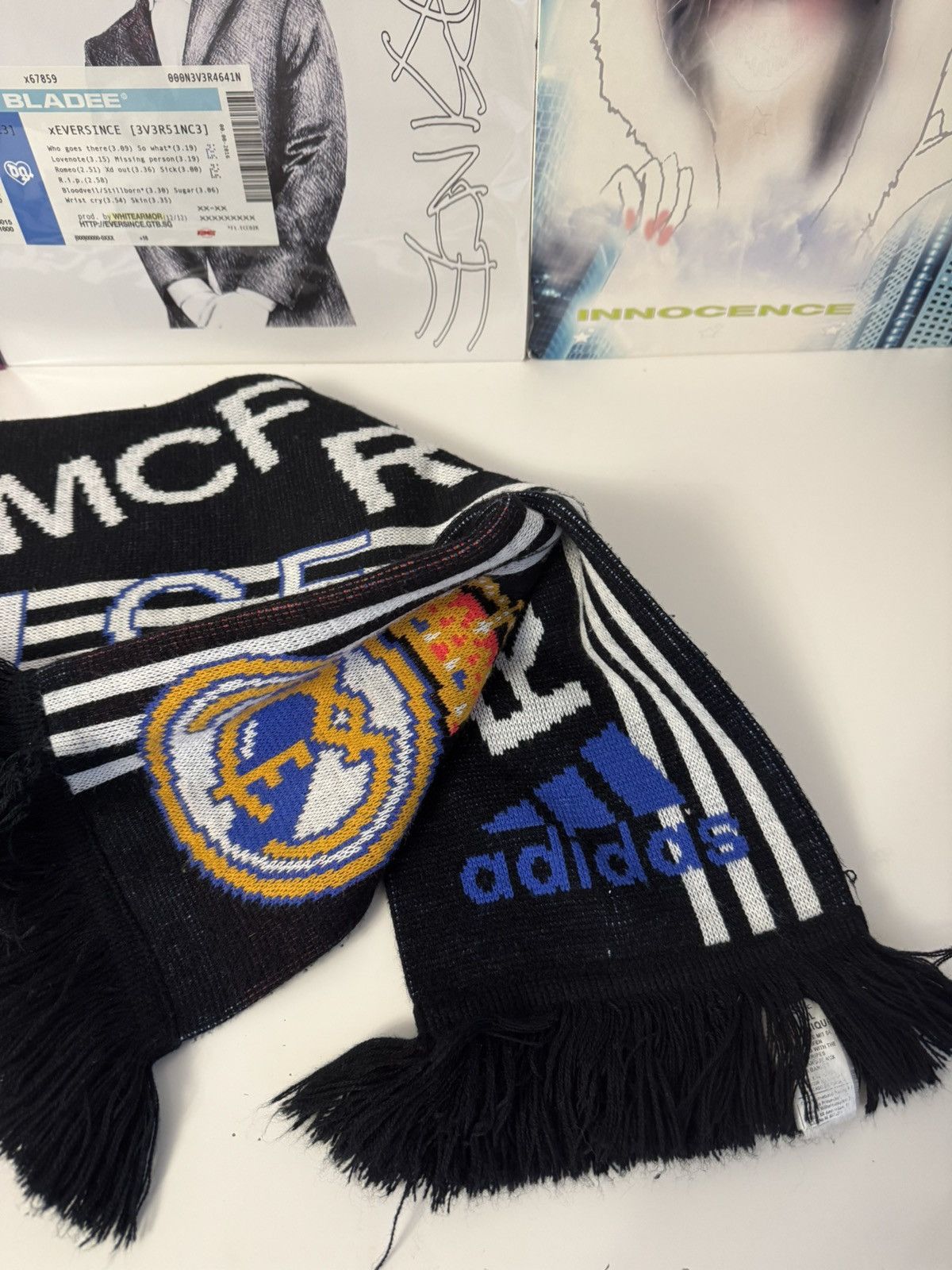 Adidas Real Madrid RMCF Adidas Fans Scarf Black Retro Size ONE SIZE - 4 Thumbnail