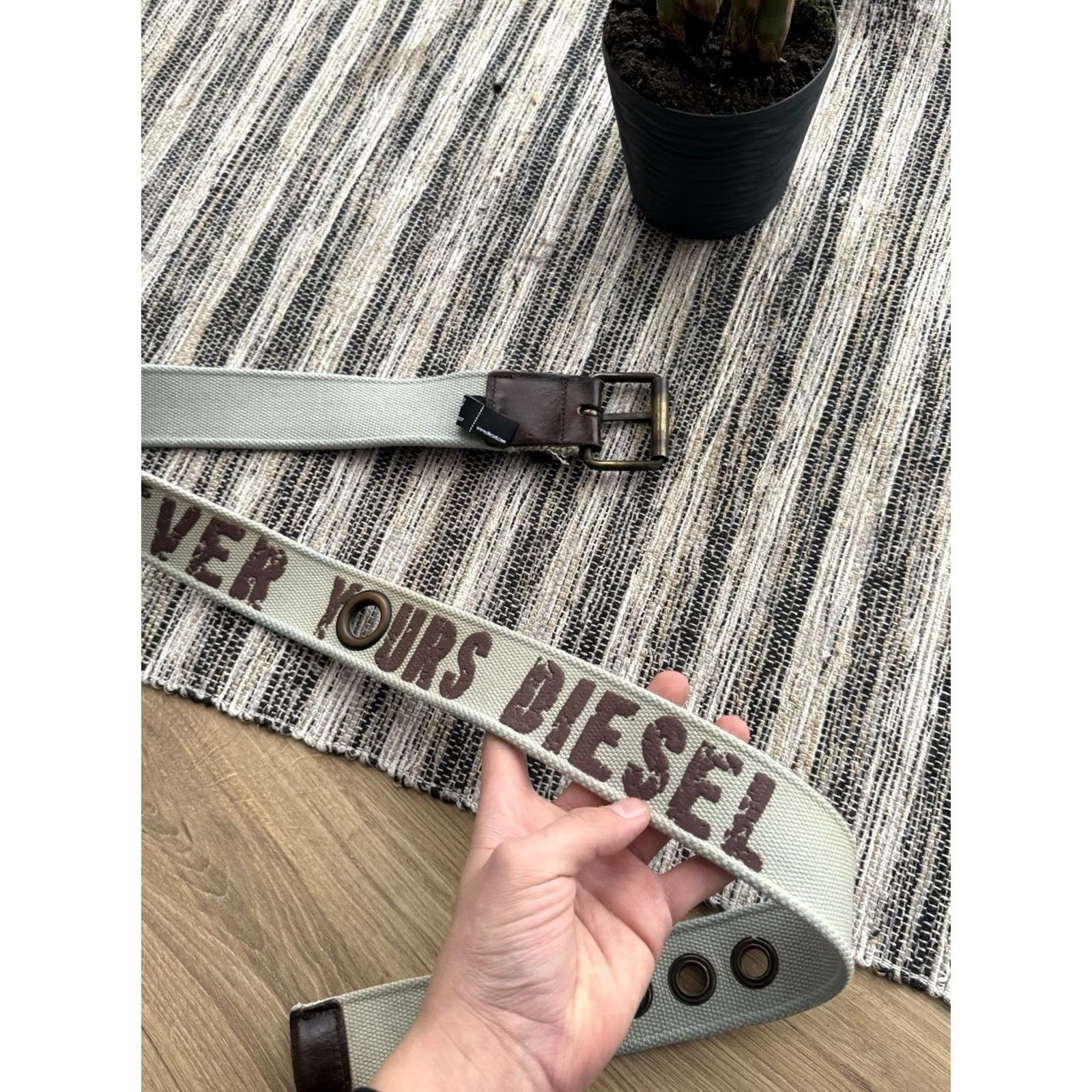 Diesel VINTAGE Diesel Belt Men L Black Logo Y2K Rare Ed Hardy Skull City Tattoo Denim/Designer Belt Size ONE SIZE - 3 Thumbnail