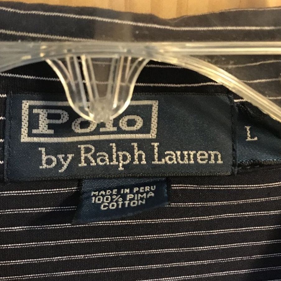 Polo Ralph Lauren Polo Ralph Lauren Men’s L Navy Blue Striped LS Cotton Polo Size US L / EU 52-54 / 3 - 2 Thumbnail